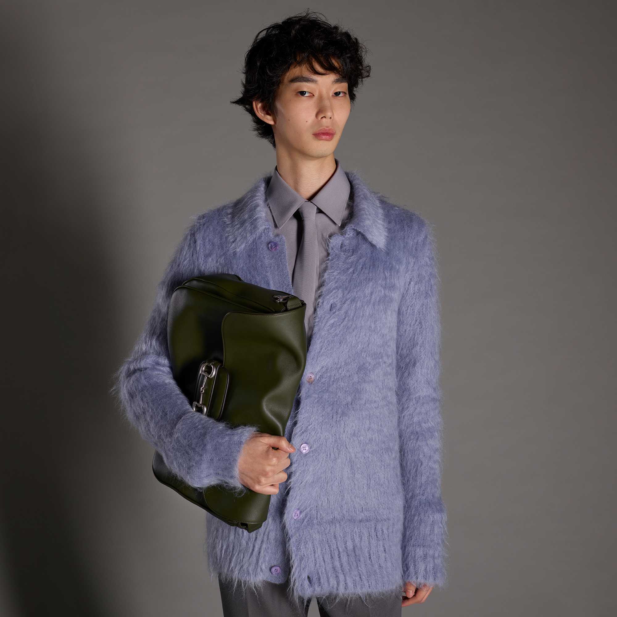 Navy Gucci jacket with tie