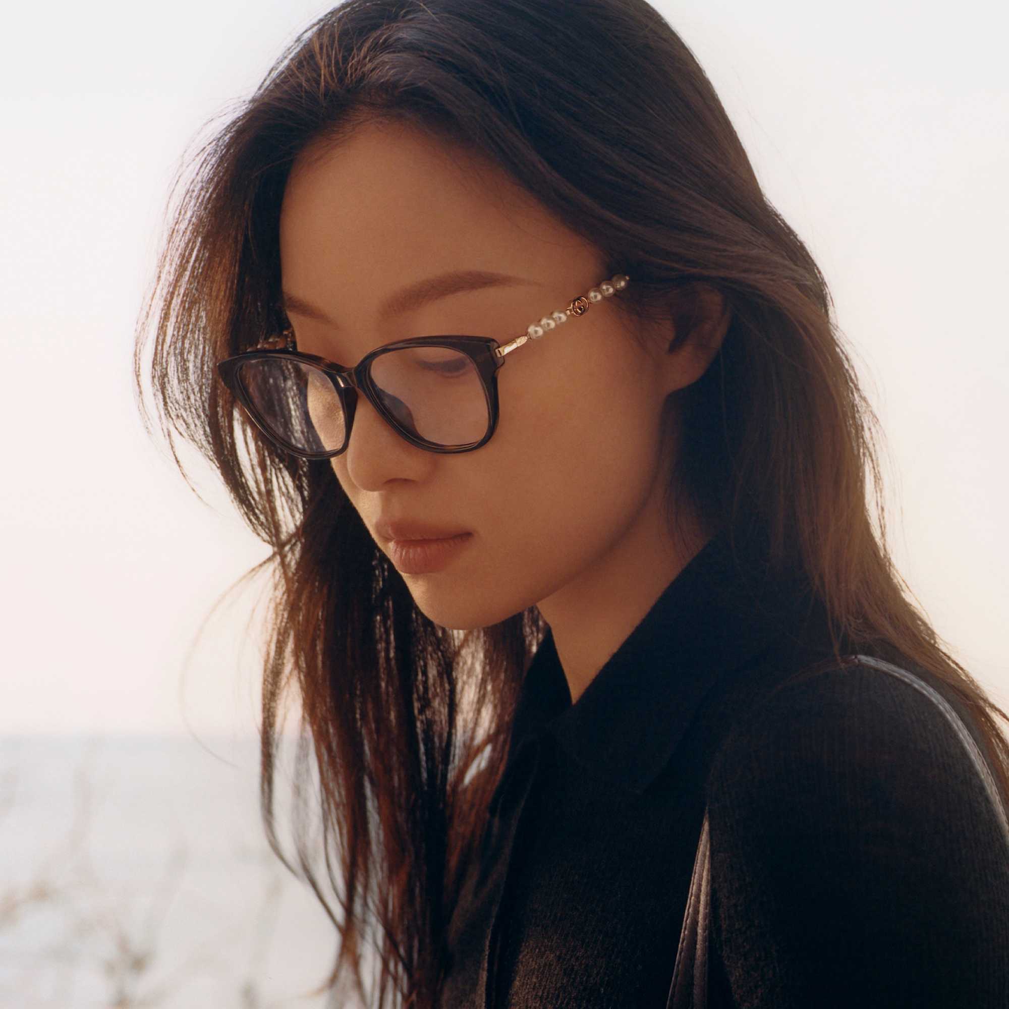 Gucci glasses with burgundy jacket