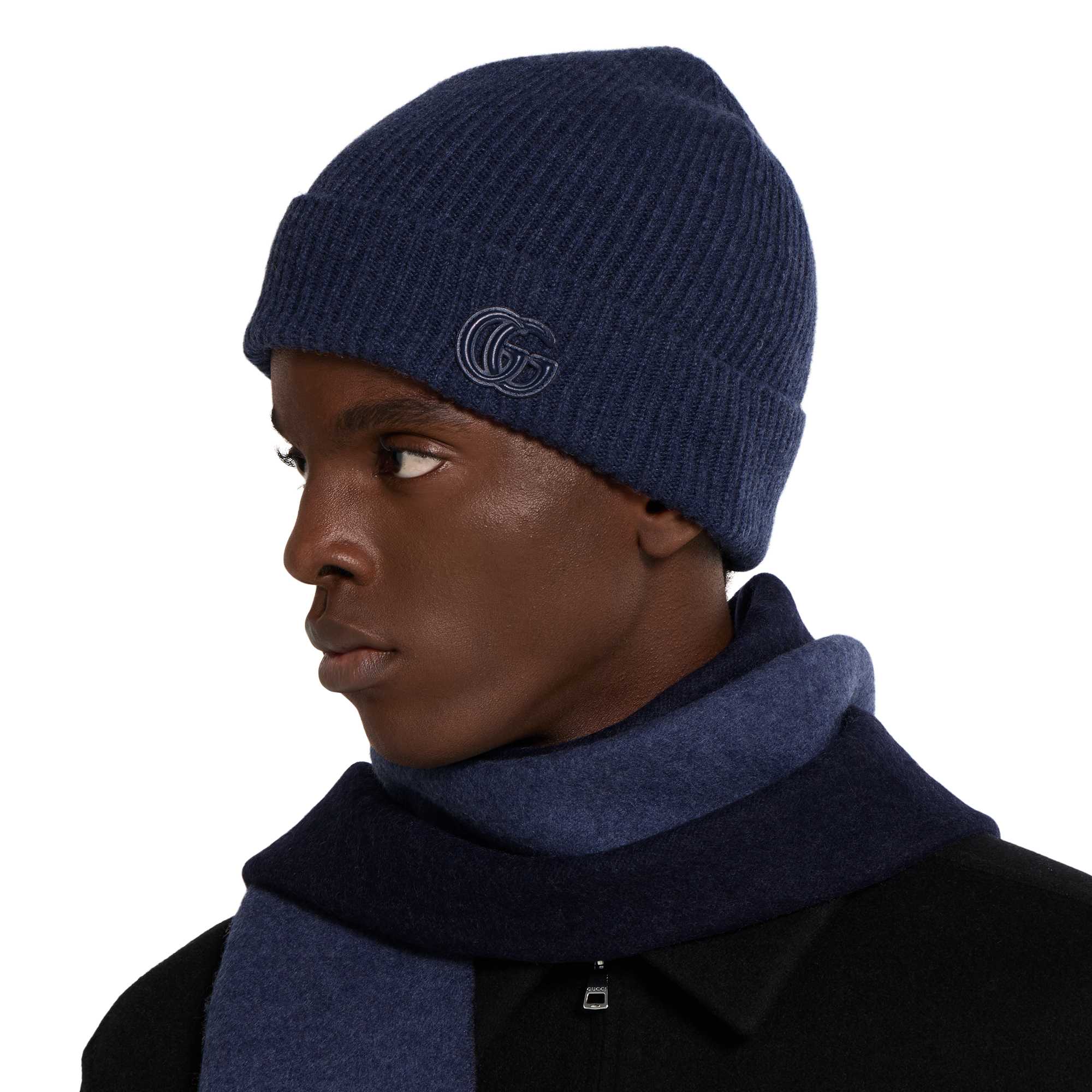 Blue GG Beanie and scarf