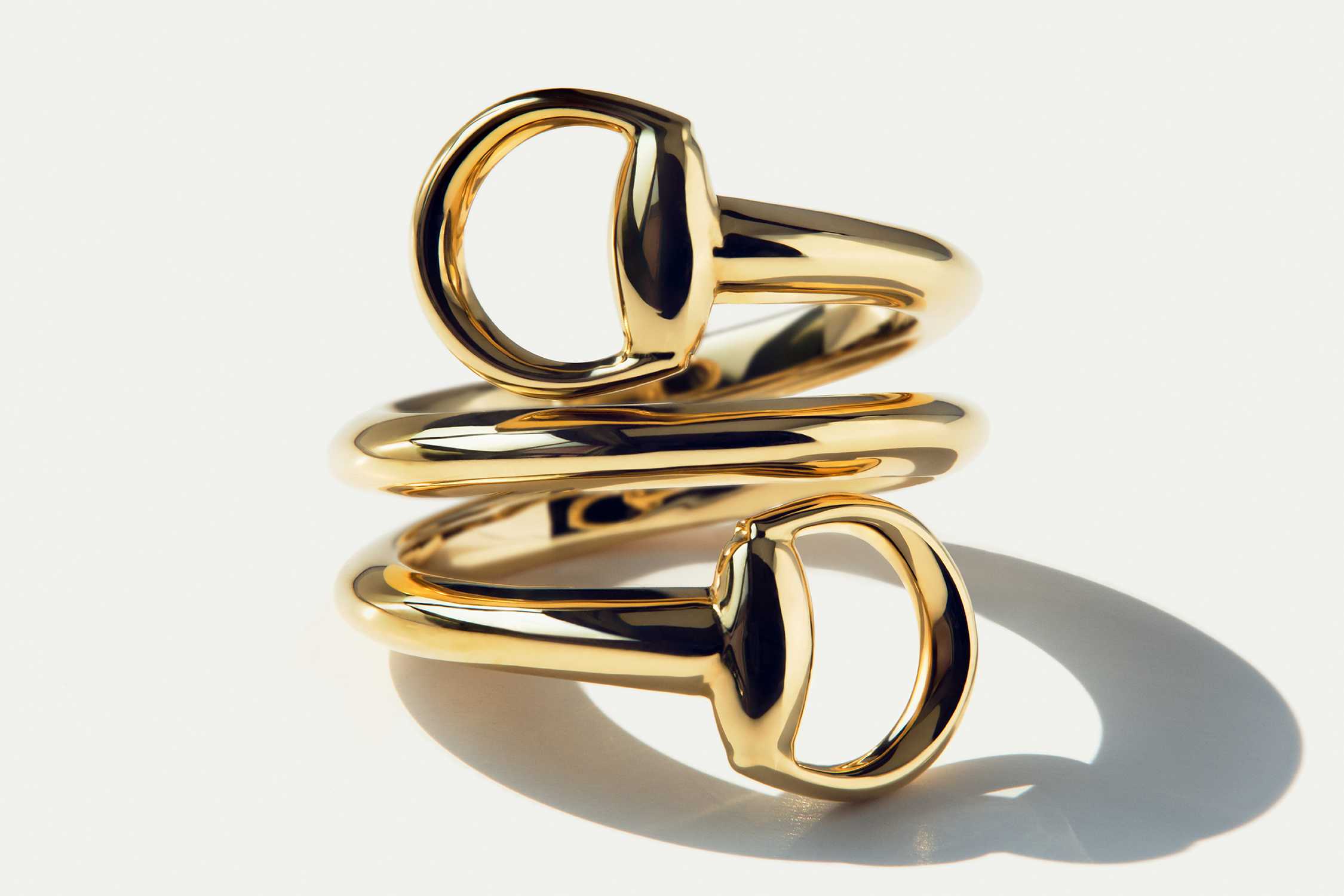 Gold Gucci spiral statement bracelet