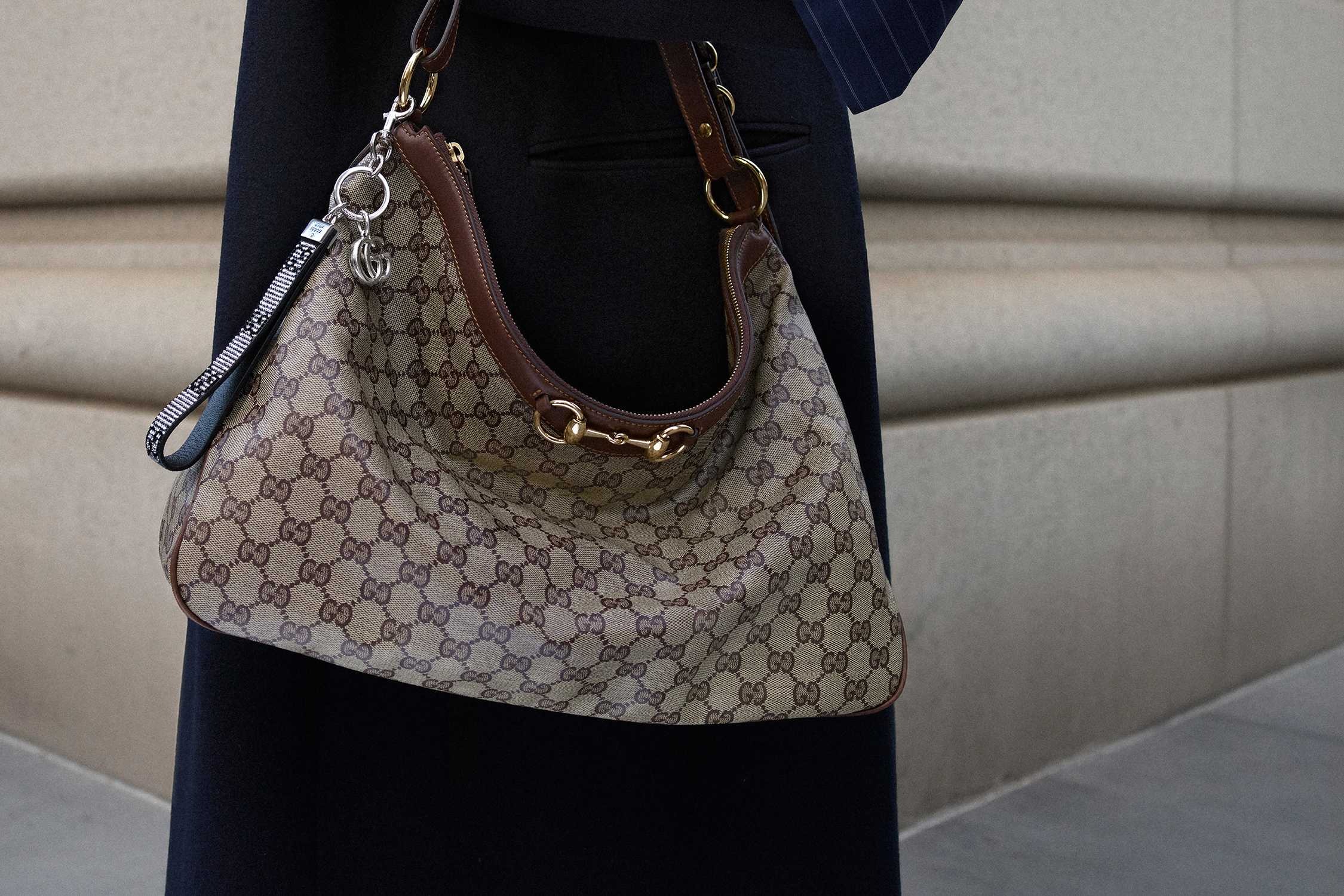 Beige brown Gucci monogram bag
