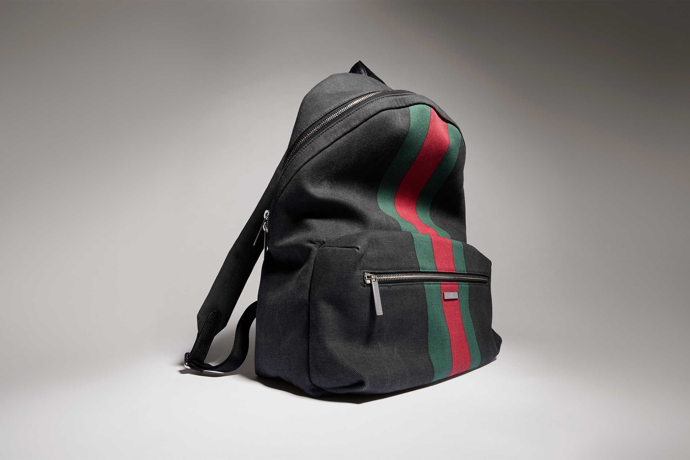 Dark Gucci Web stripe backpack