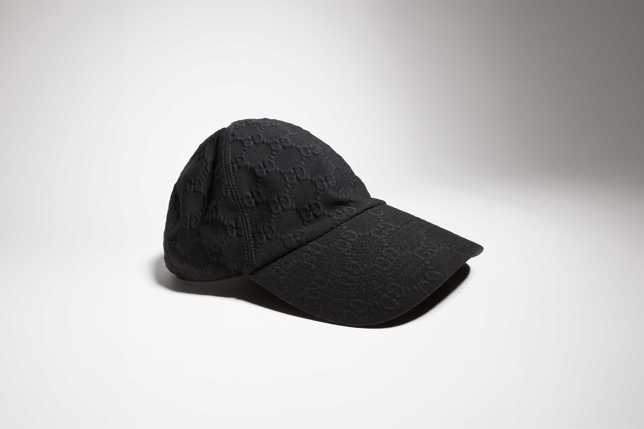 Black Gucci GG monogram cap
