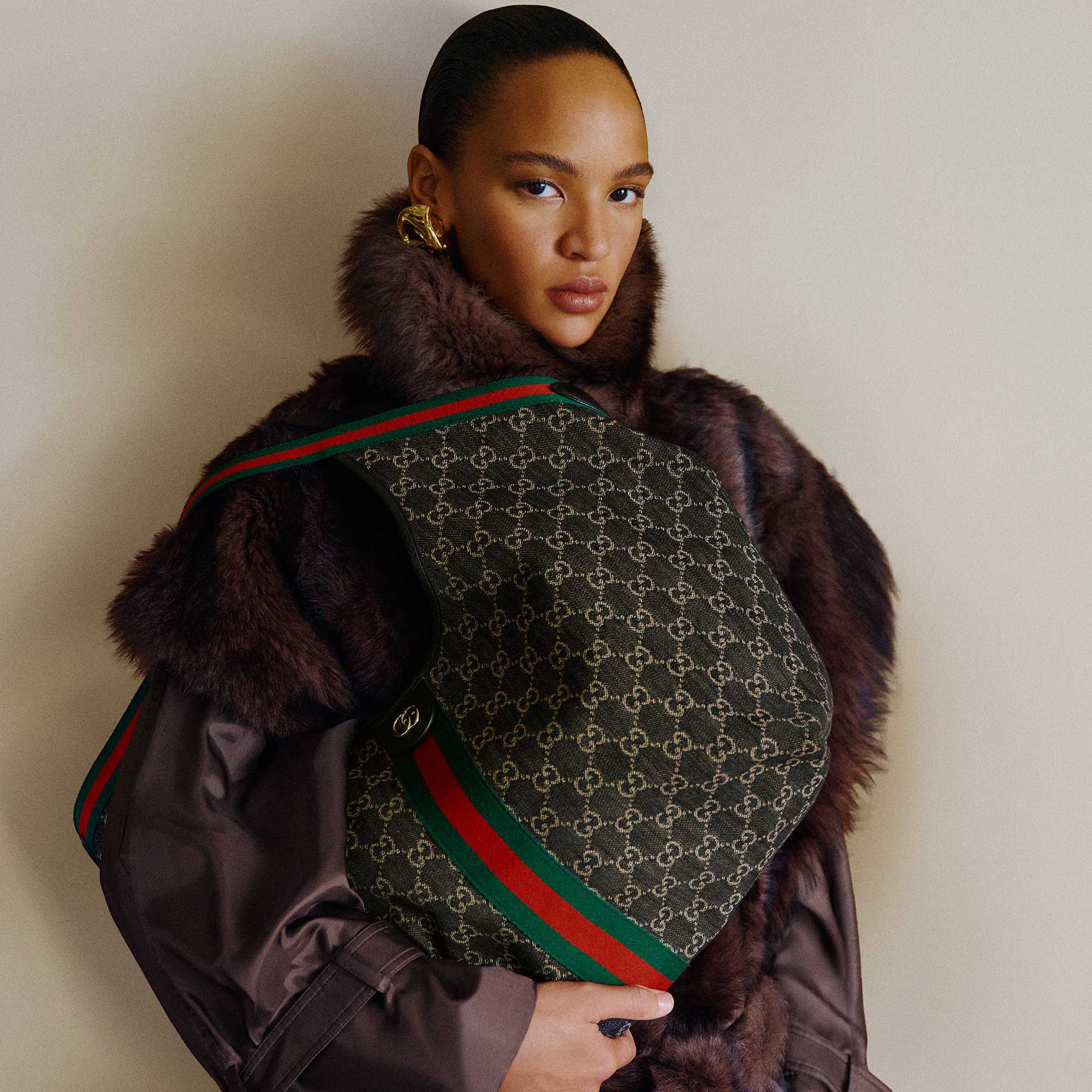 Gucci Giglio beige GG Canvas bag 