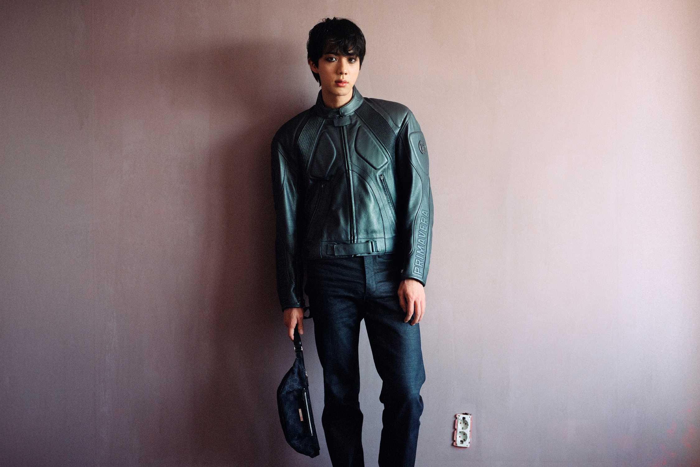 Black Gucci loafers and bag