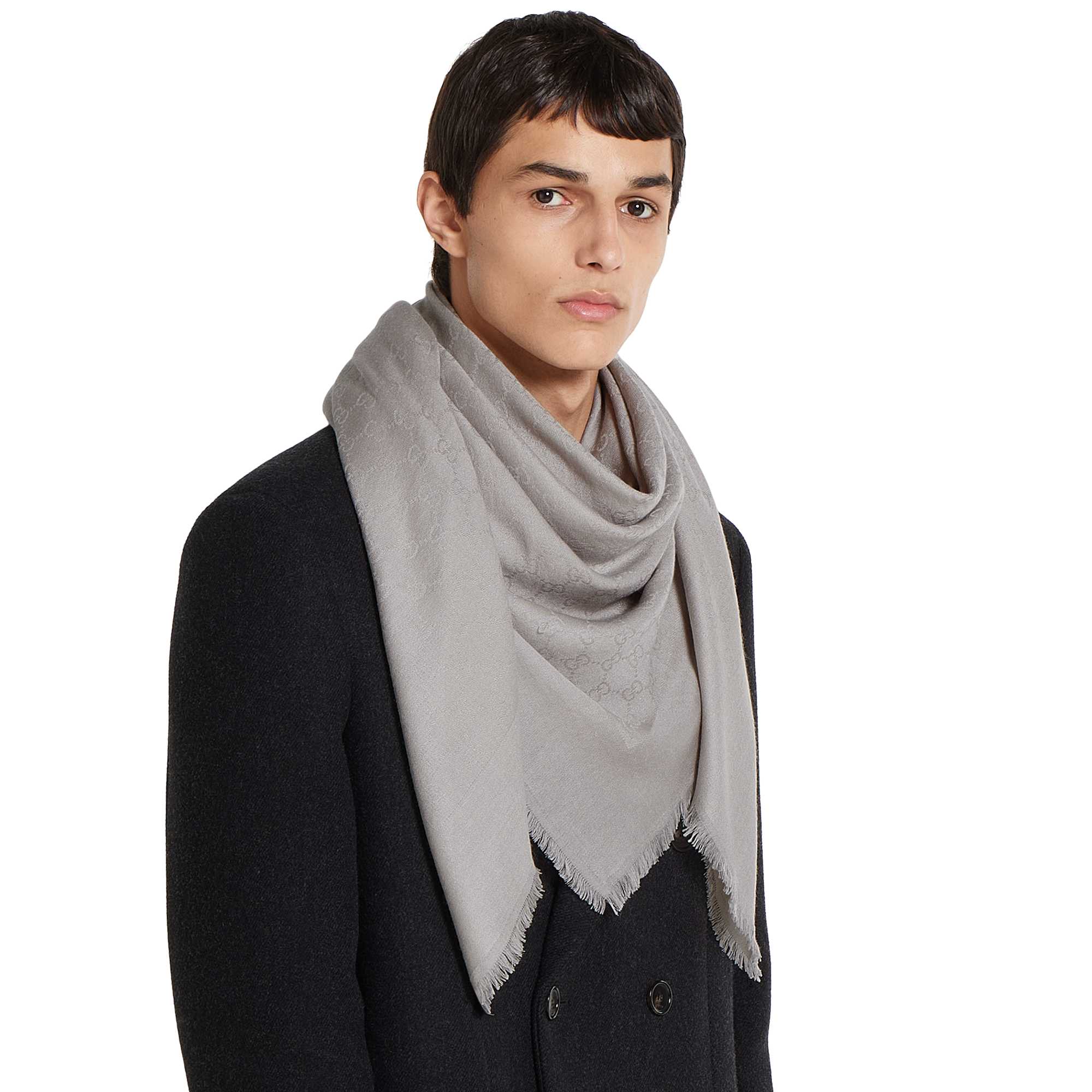 Gray Gucci scarf