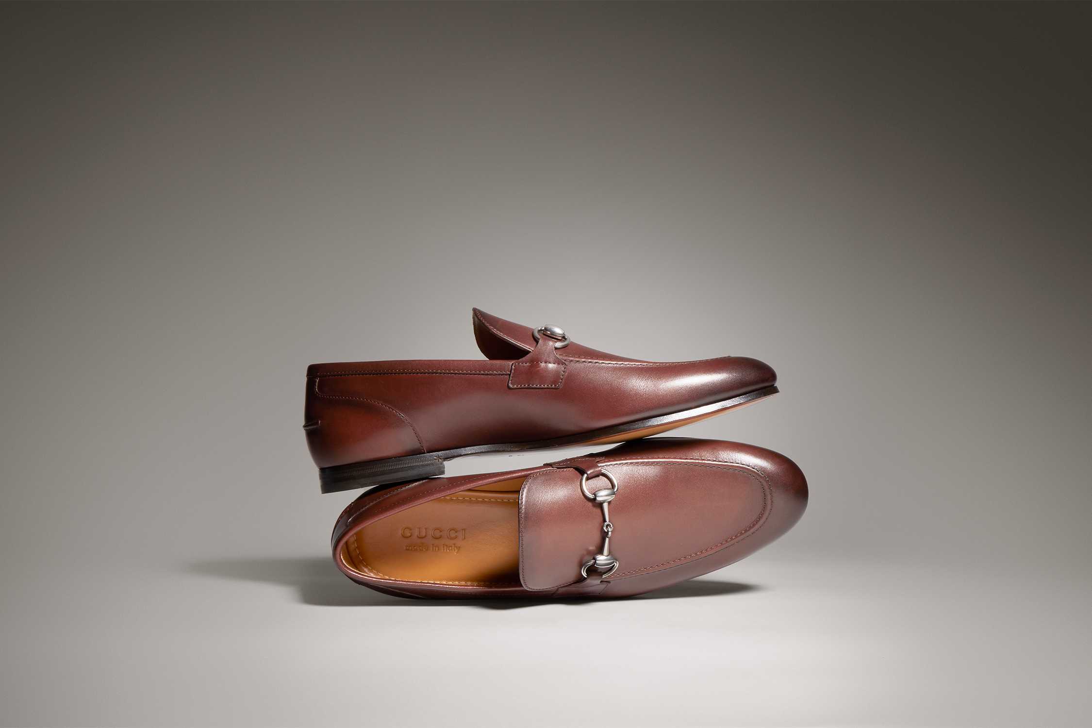 Brown Gucci Horsebit leather loafers