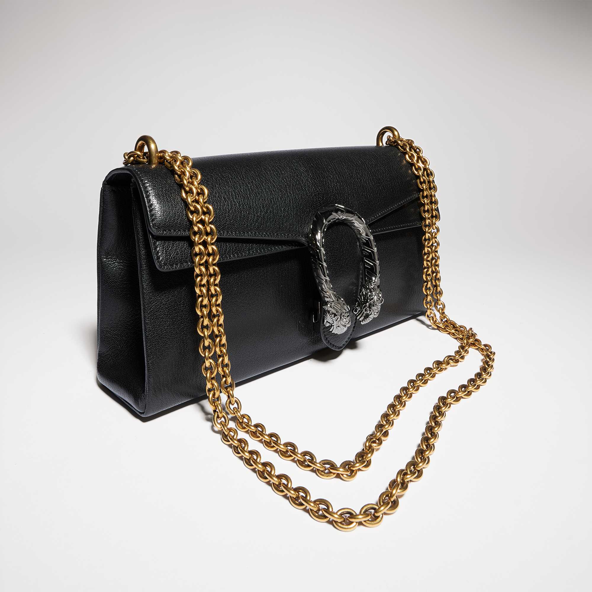 Dionysus shoulder bag in black leather