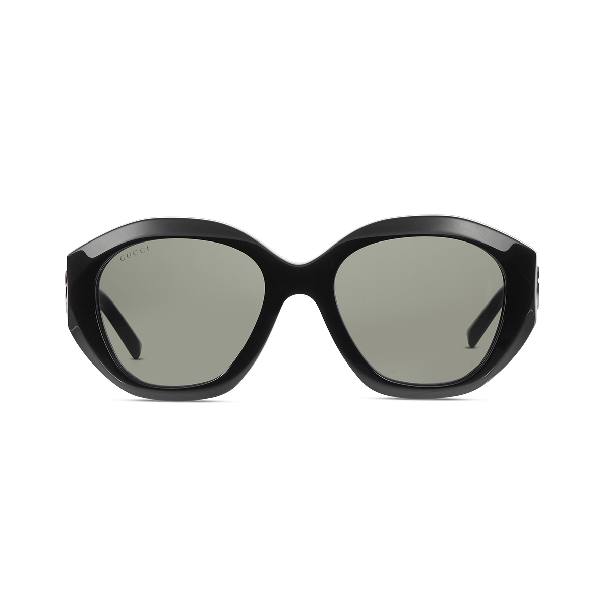 Gucci black oversized sunglasses green-grey