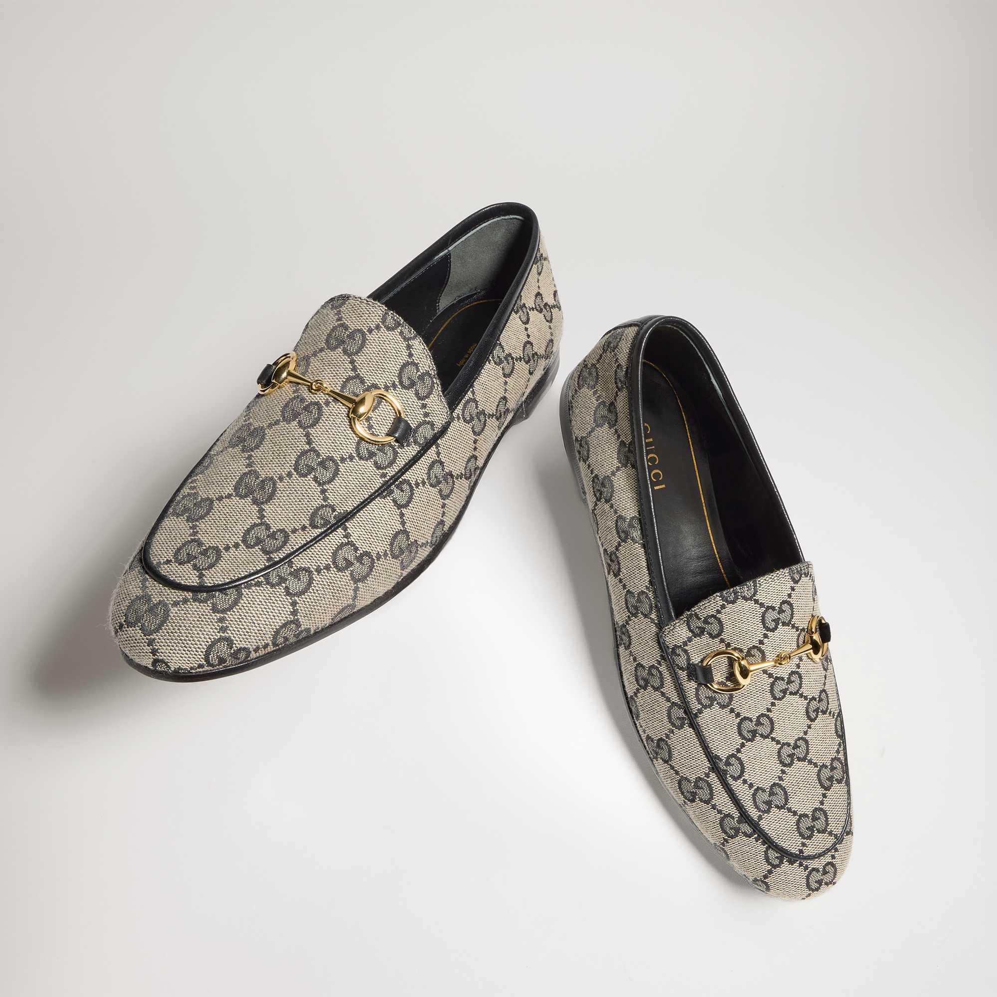 Gucci Jordaan loafers in GG canvas with Horsebit