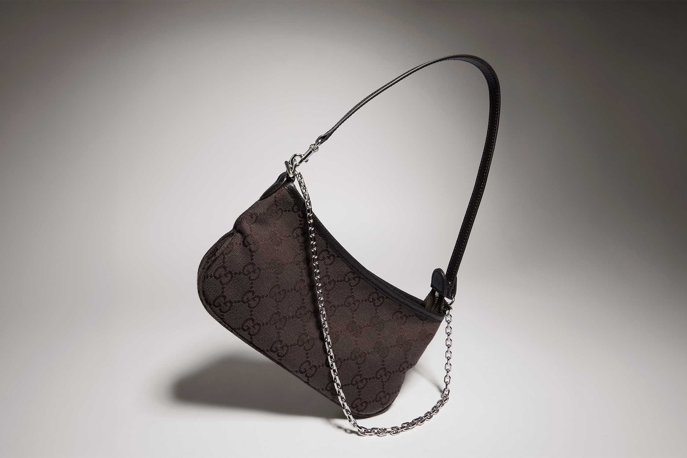 Dark brown Gucci GG canvas bag