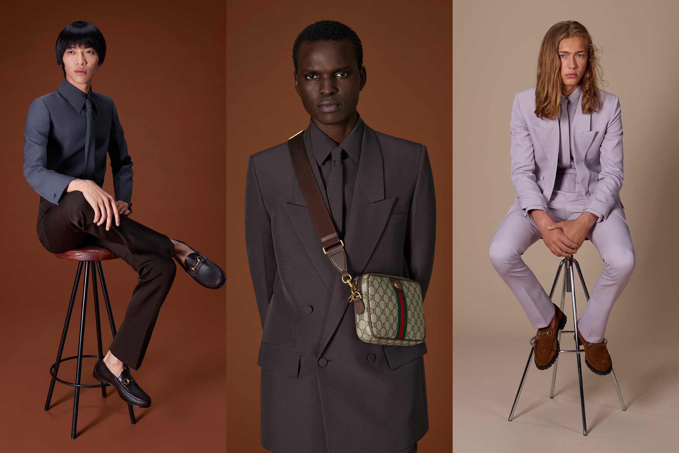 Gucci suits and signature crossbody