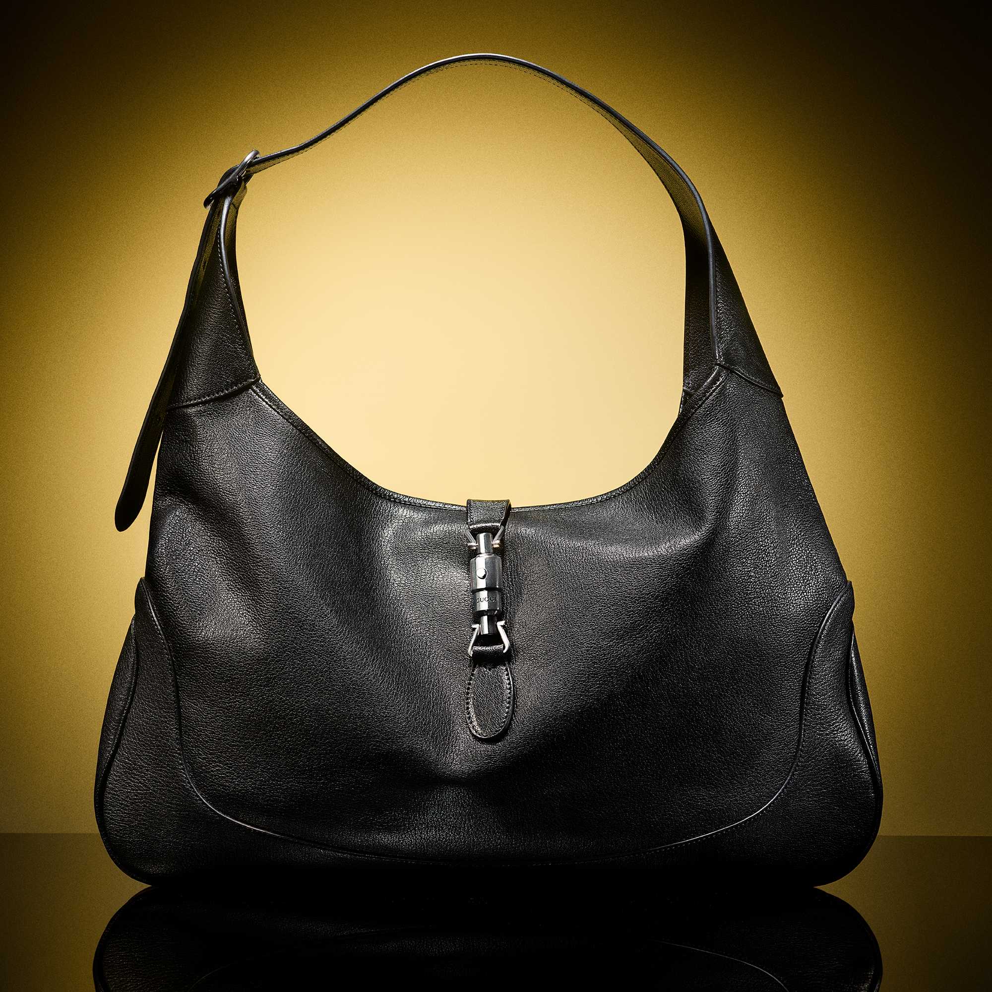 Black Gucci leather hobo bag
