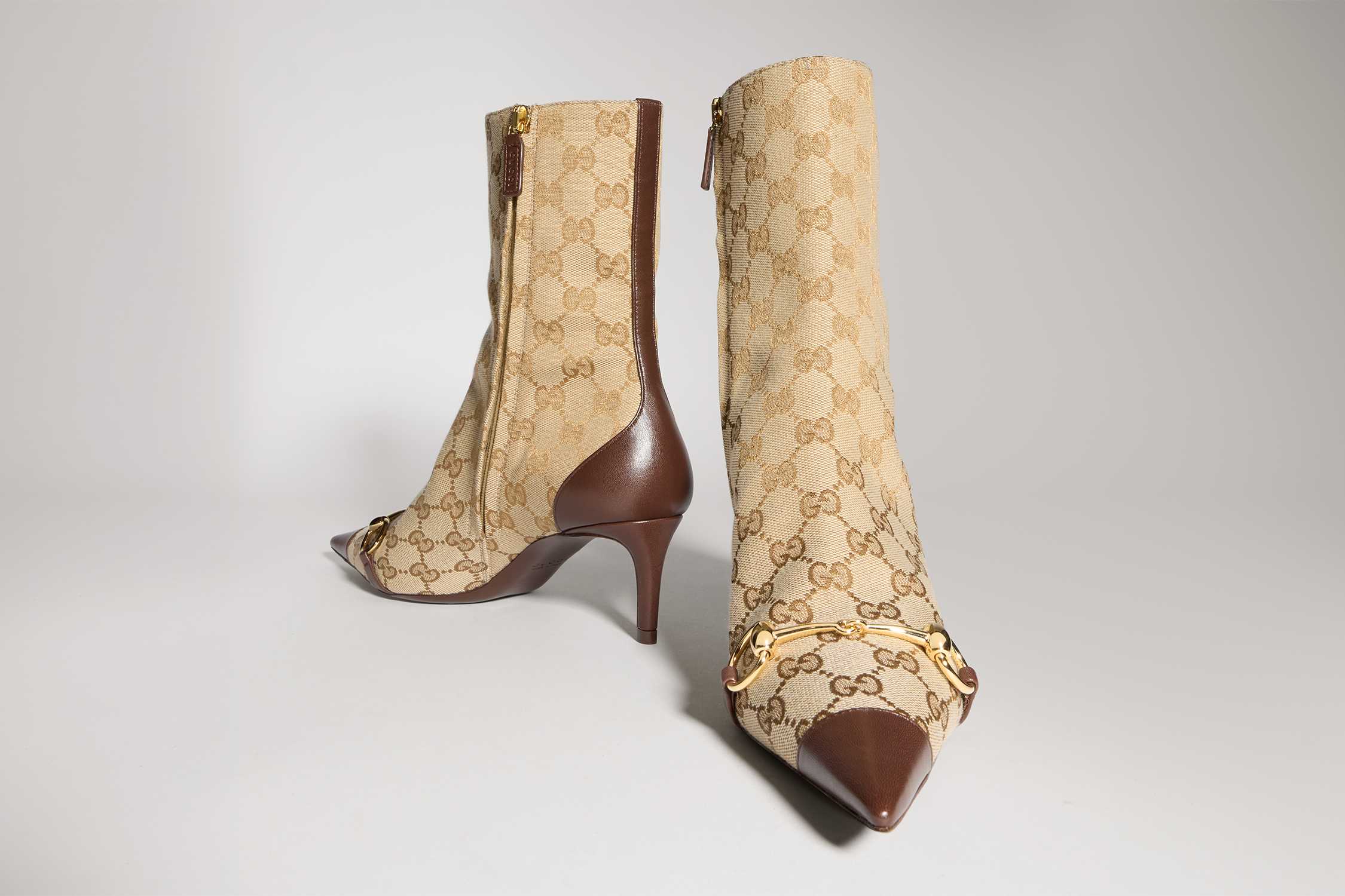 Beige GG canvas Gucci boots