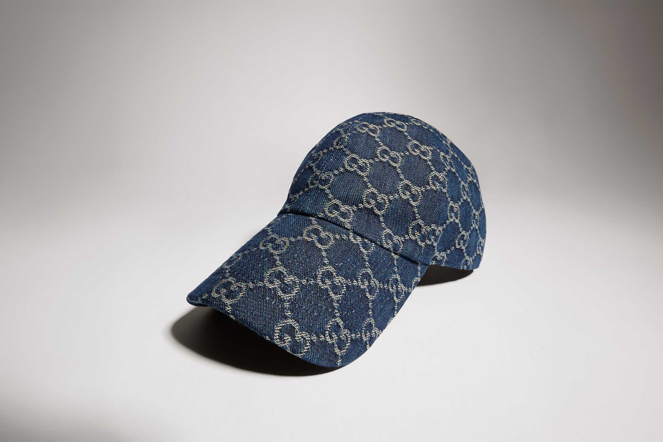 Blue Gucci GG monogram cap