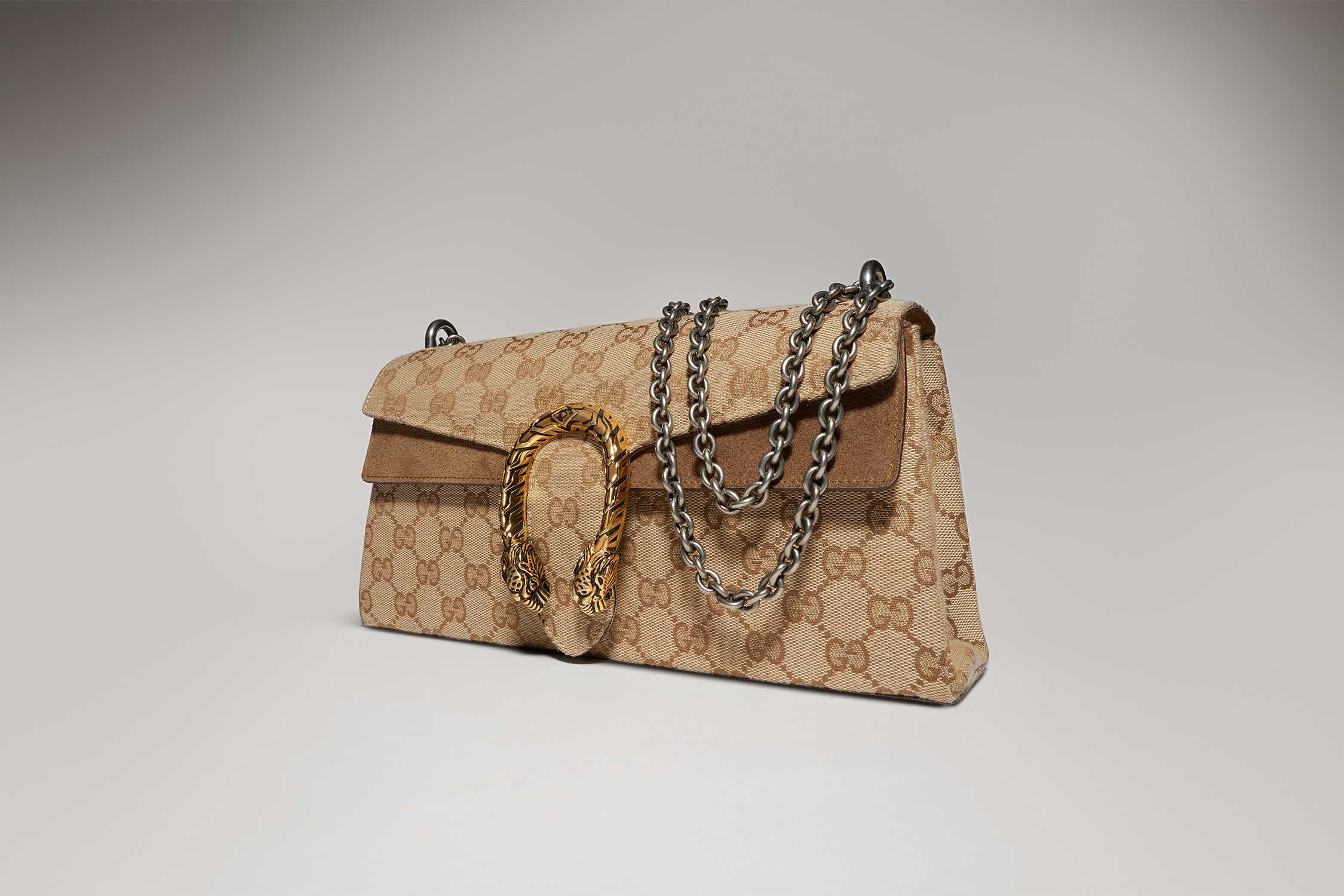 Beige Gucci Dionysus chain handbag