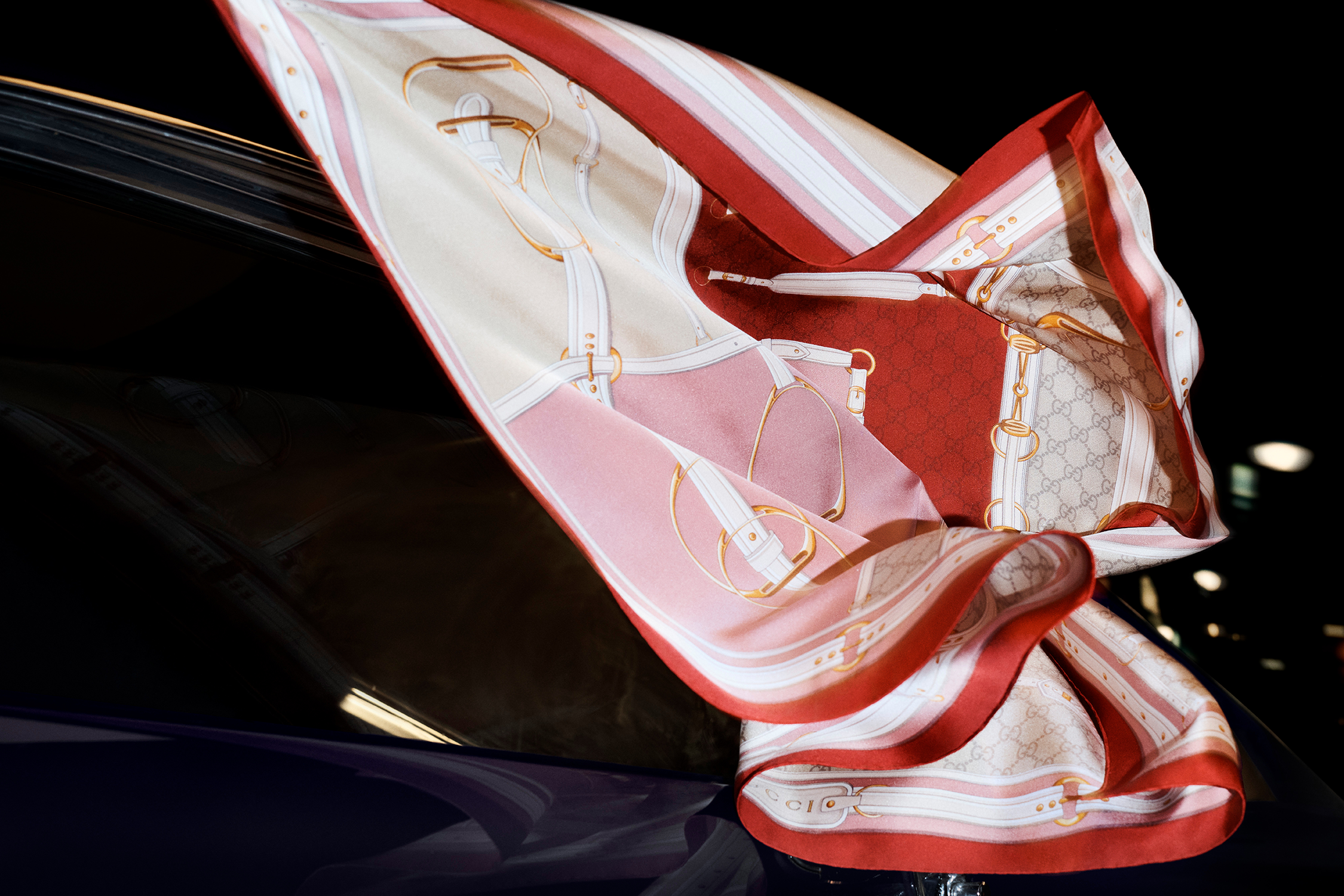 GUCCI ネックボウ スカーフ グッチ レディース シルク小物シルク