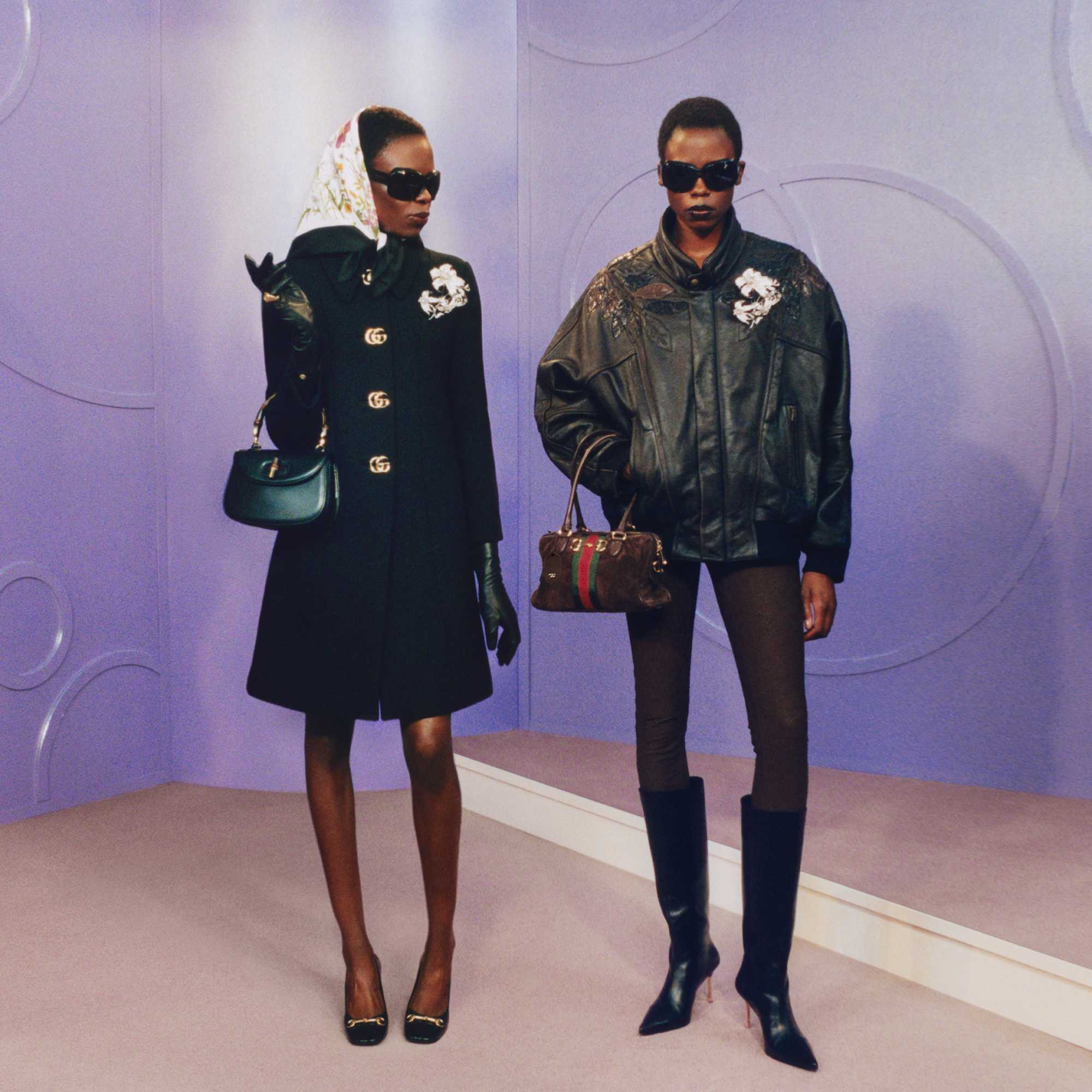 Gucci outerwear and signature handbags