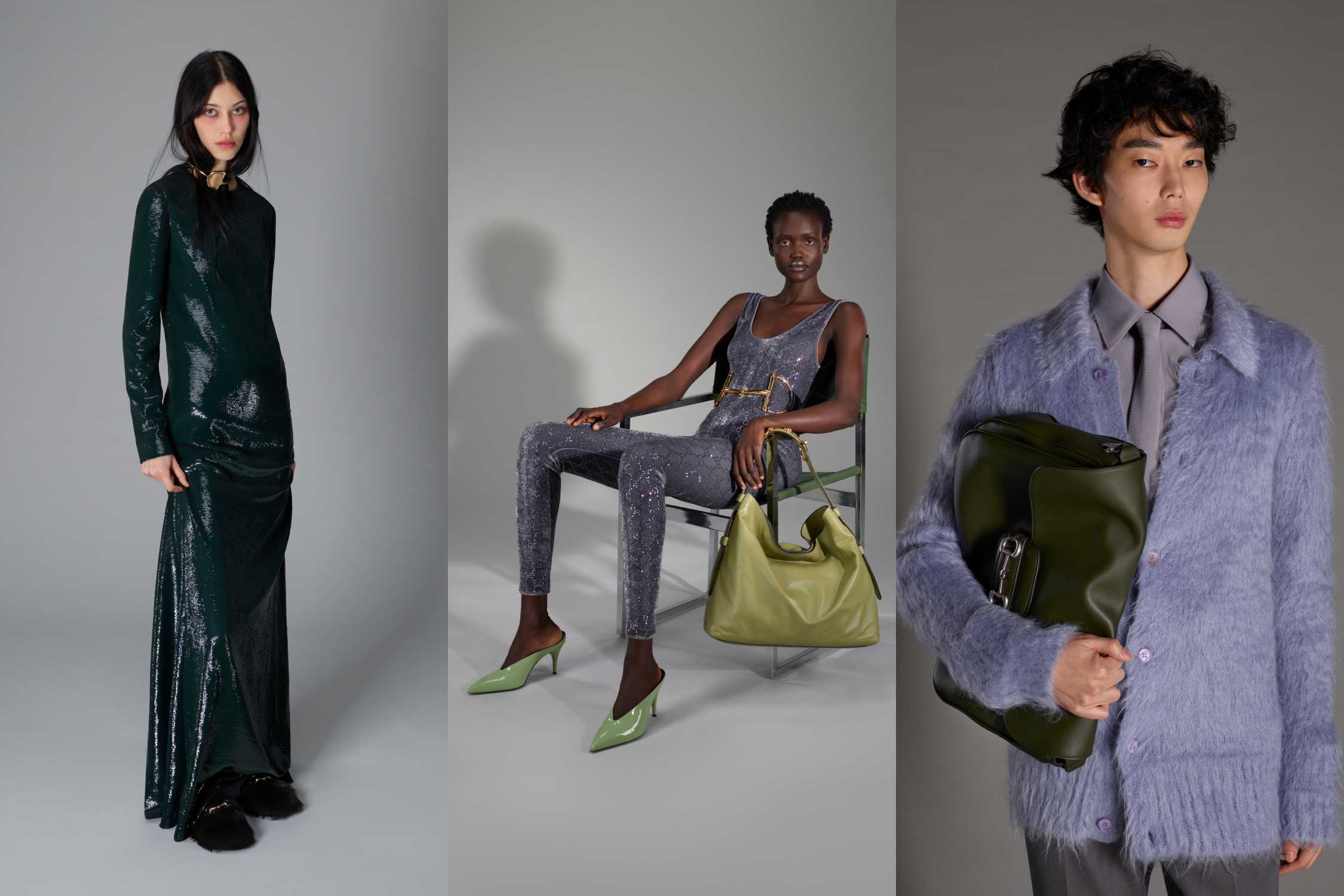 Gucci fashion with green bags