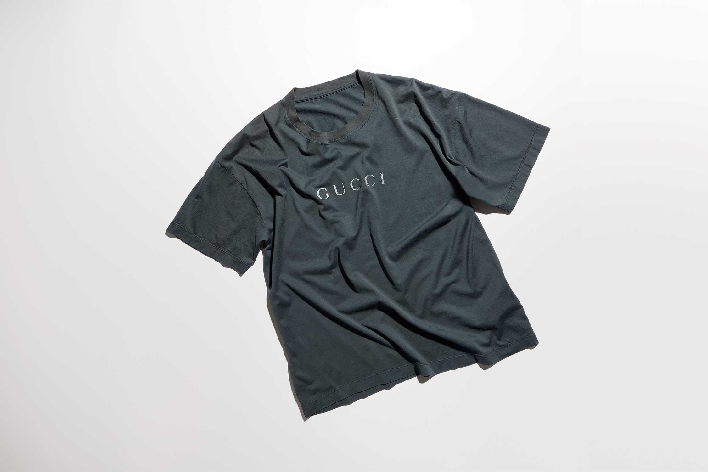 Dark grey Gucci logo T-shirt