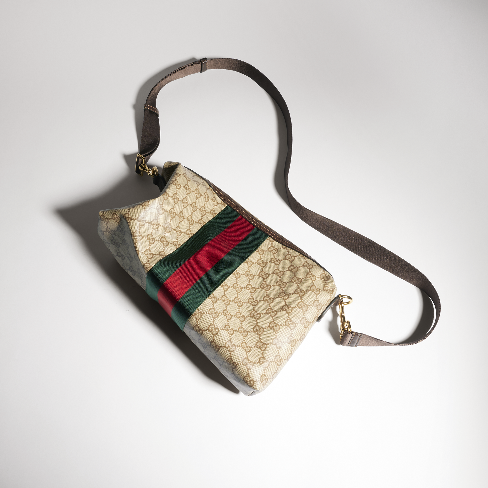 GUCCI グッチ GGキャンバス ショルダーバッグ キャンバス×レザー 黒系