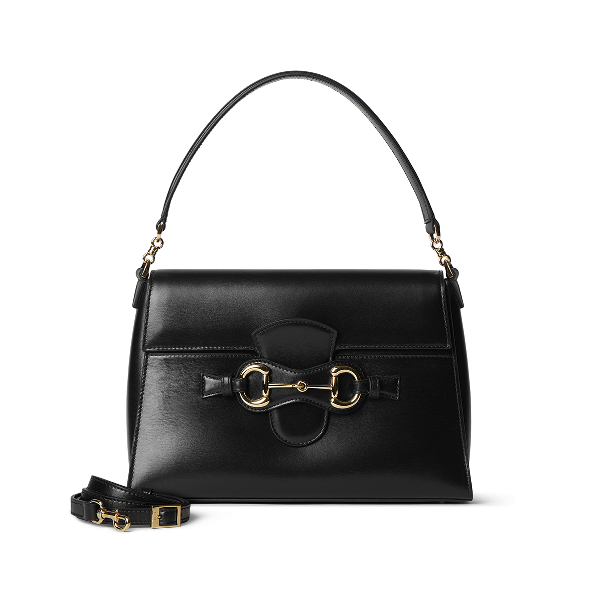 Black Gucci horsebit leather bag