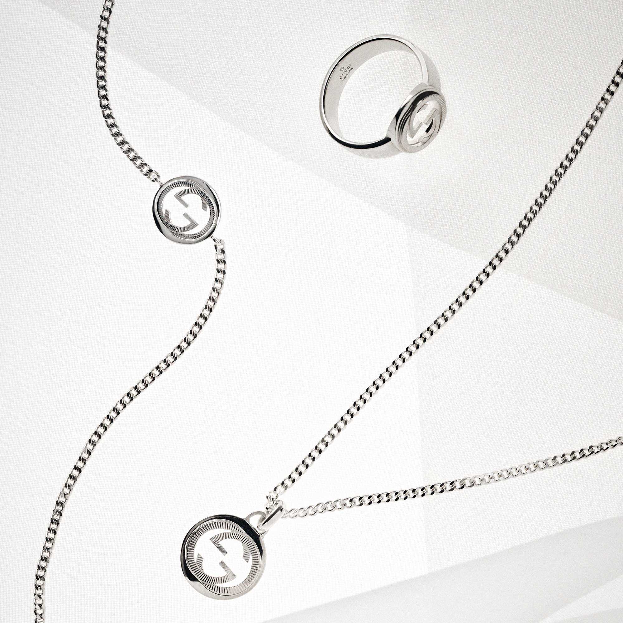 Silver Gucci interlocking G jewellery