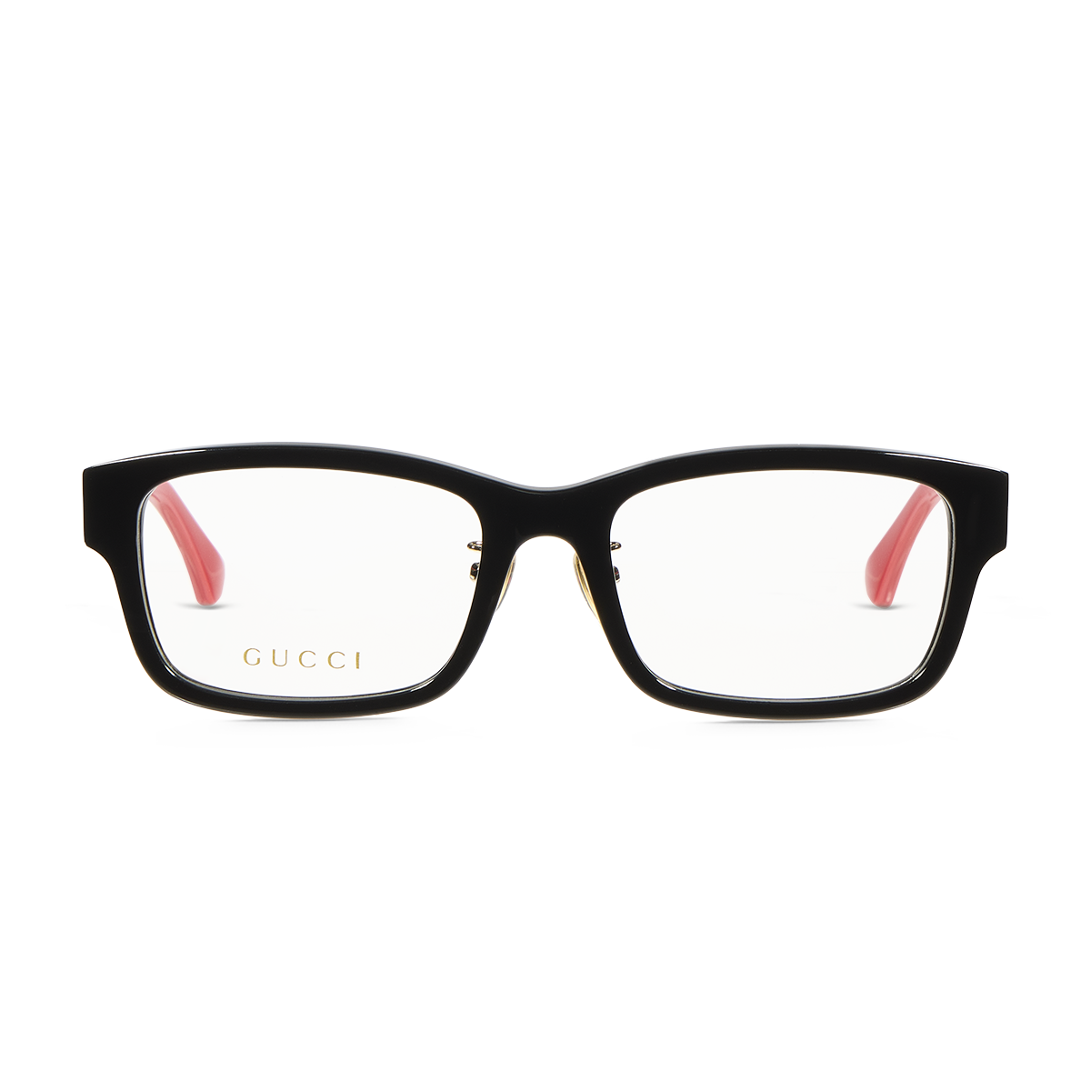 Black Gucci glasses pink temples