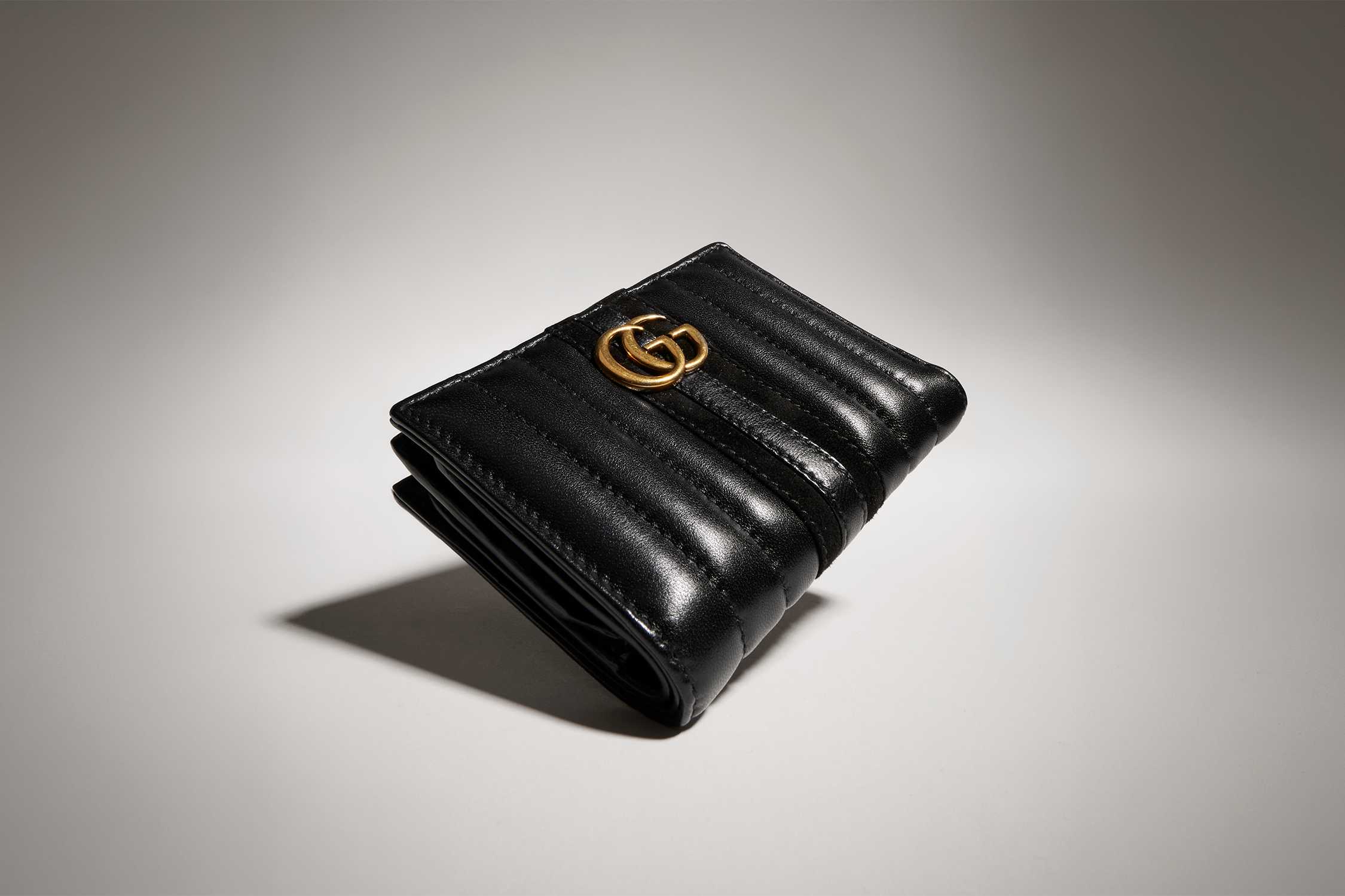 Black Gucci quilted leather wallet