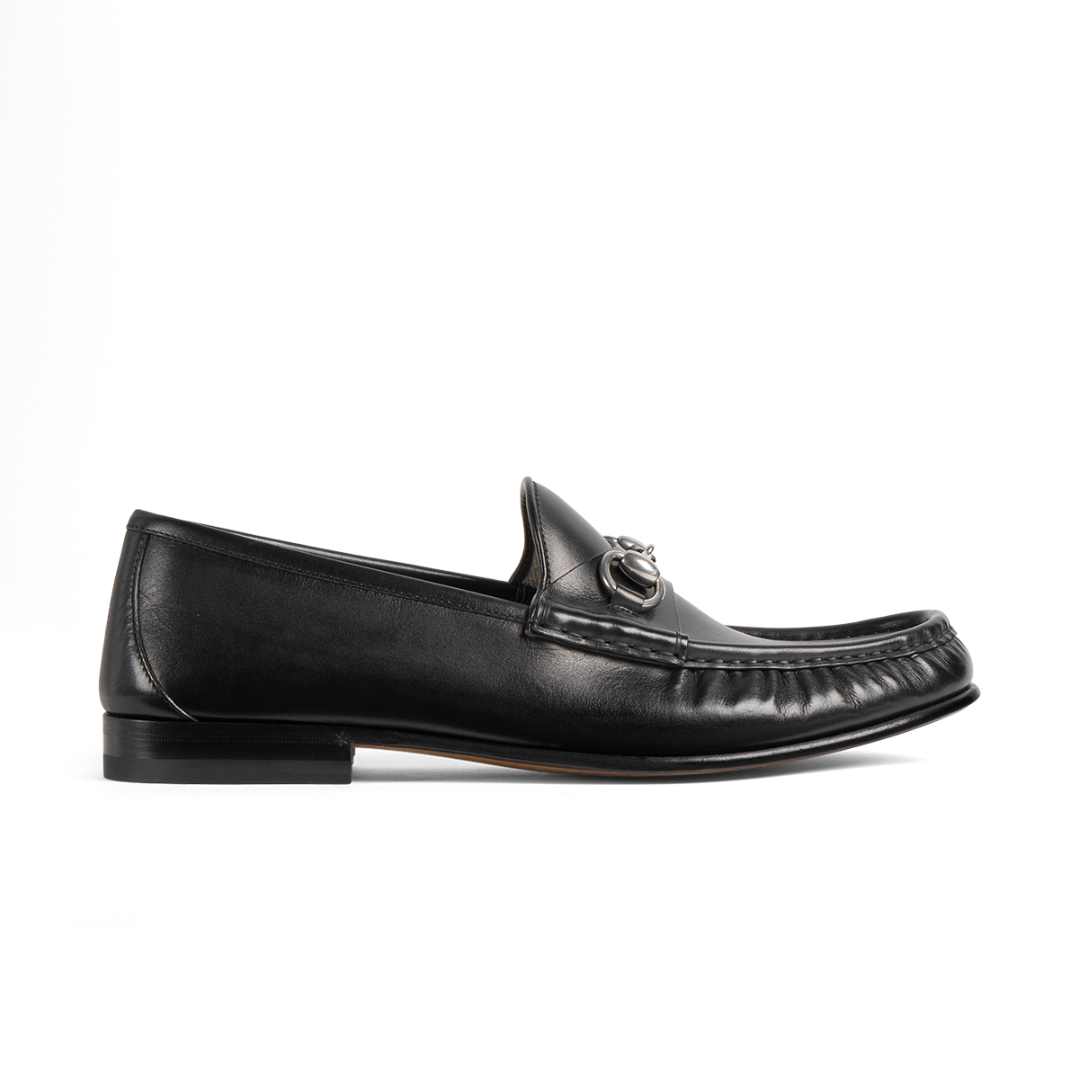 Black Gucci leather Horsebit loafer