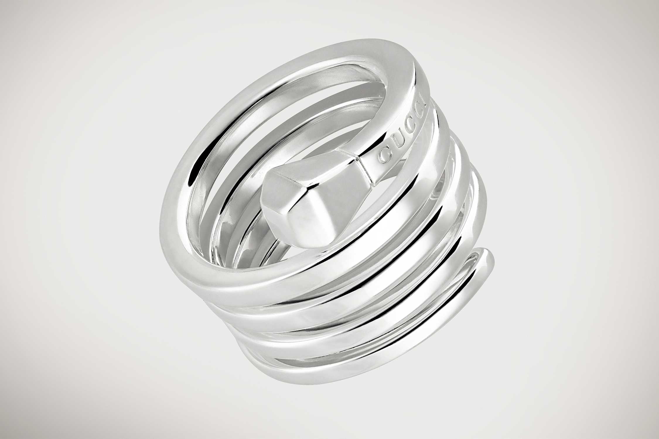 Gucci silver spiral wrap ring