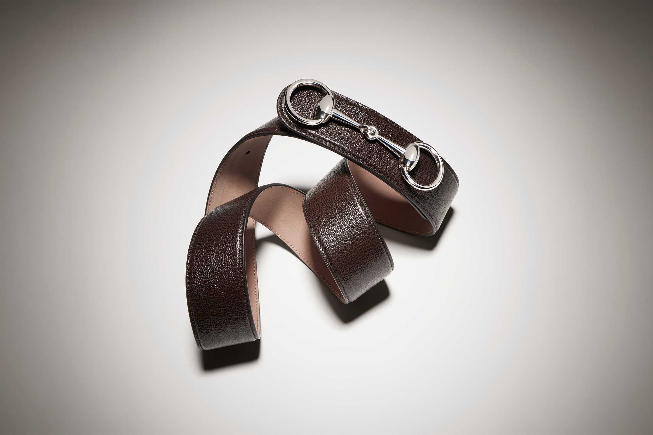 Dark brown Gucci horsebit belt