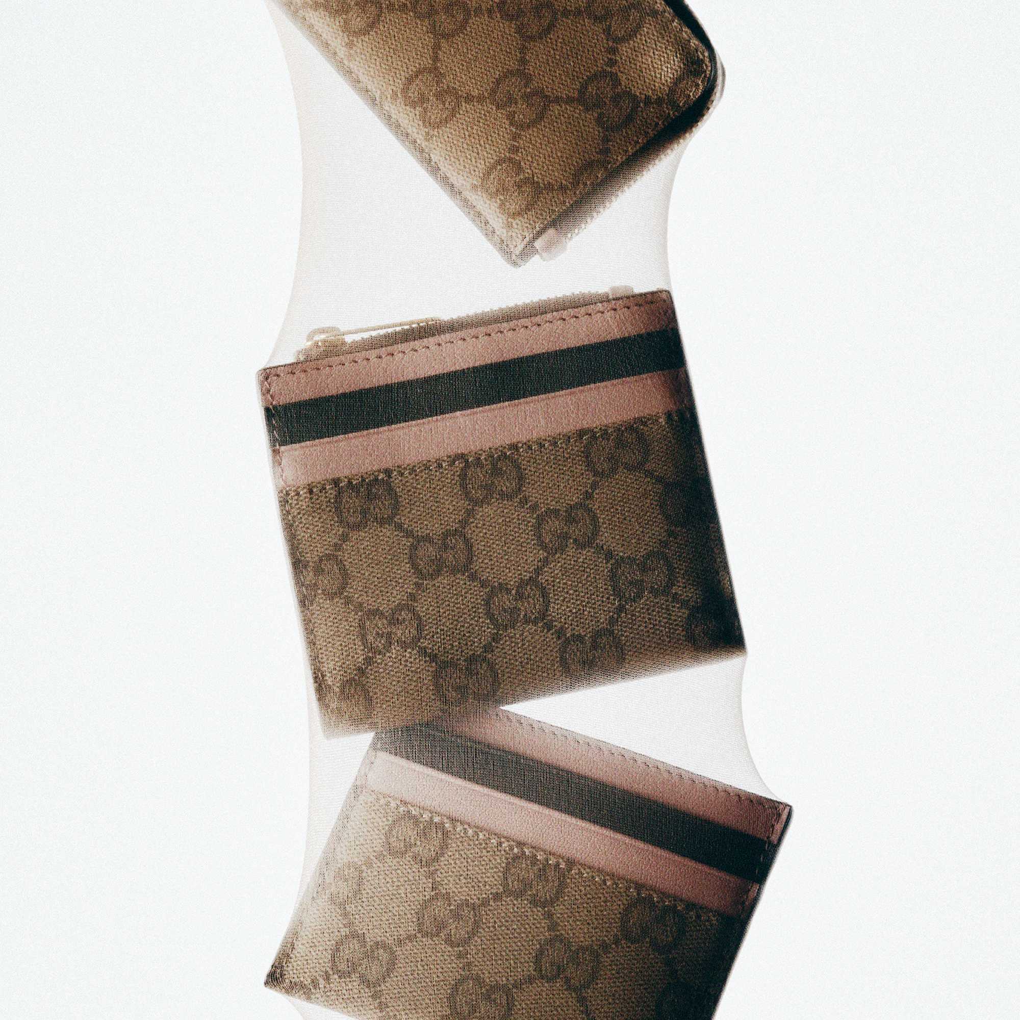 Beige GG canvas pink wallets
