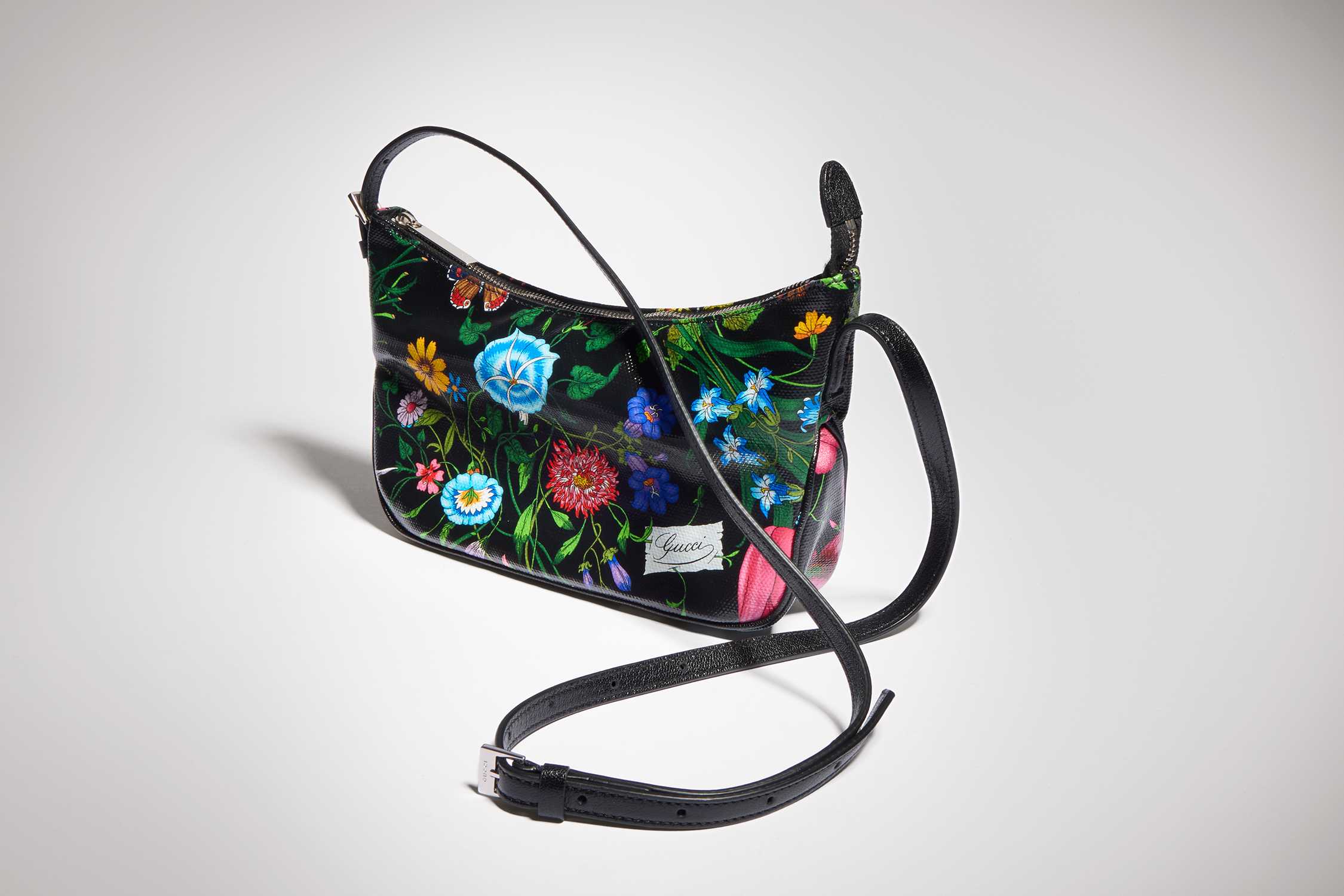 Gucci floral black shoulder bag