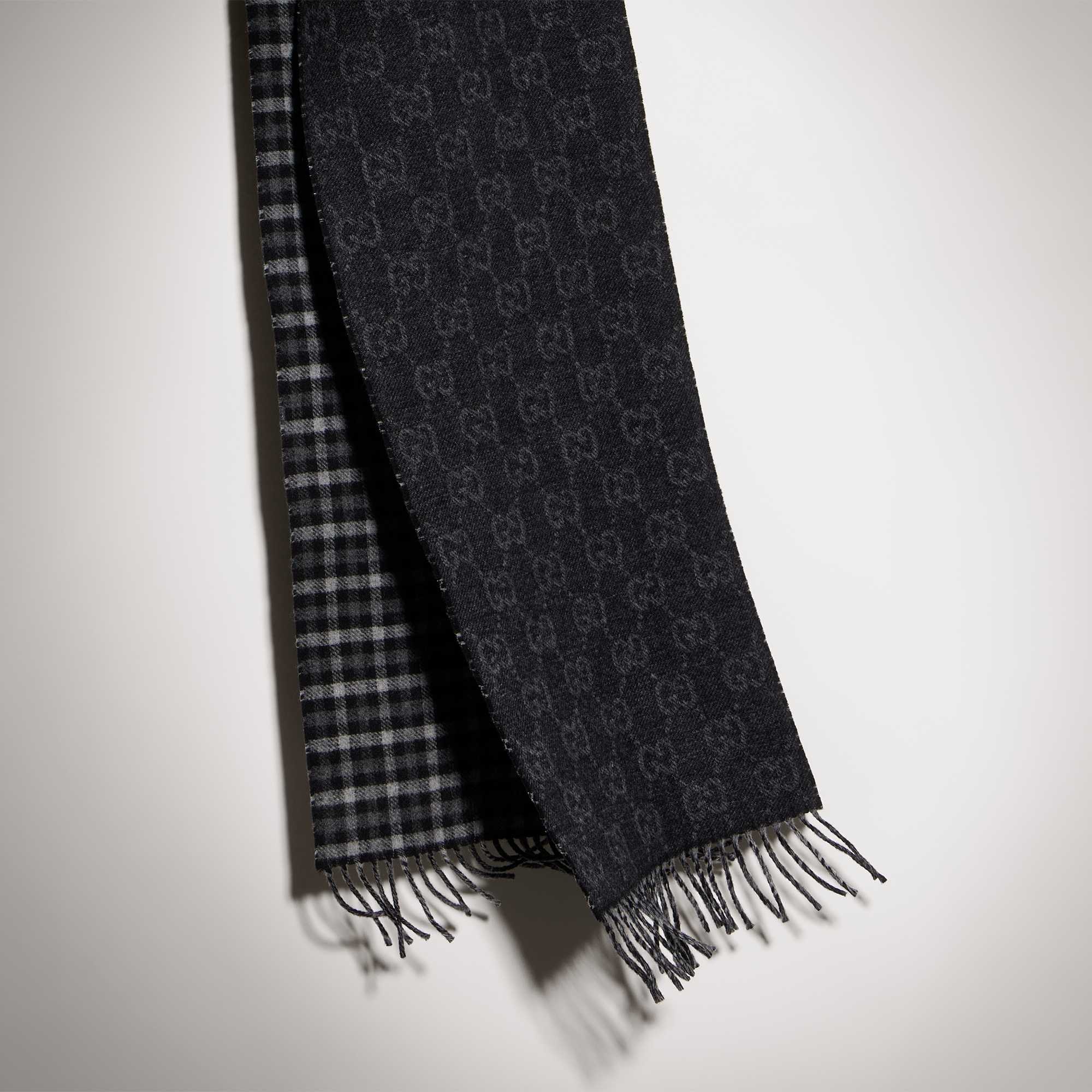 Grey Gucci scarf with monogram