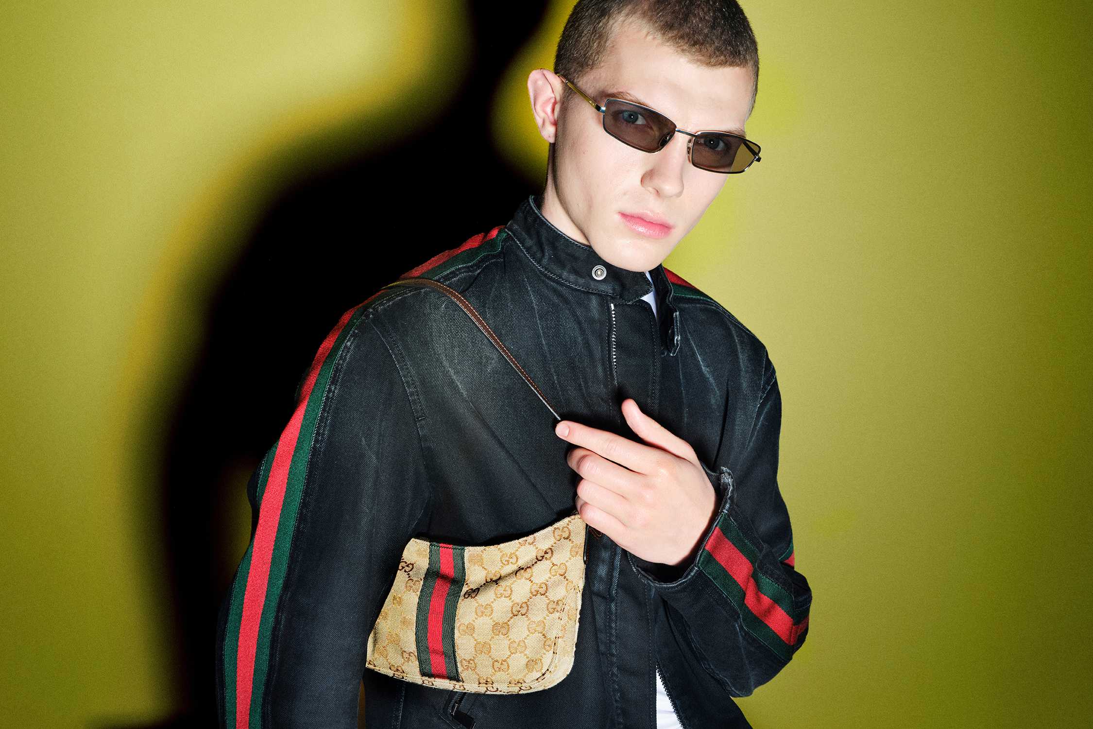 Beige GG monogram Gucci bag