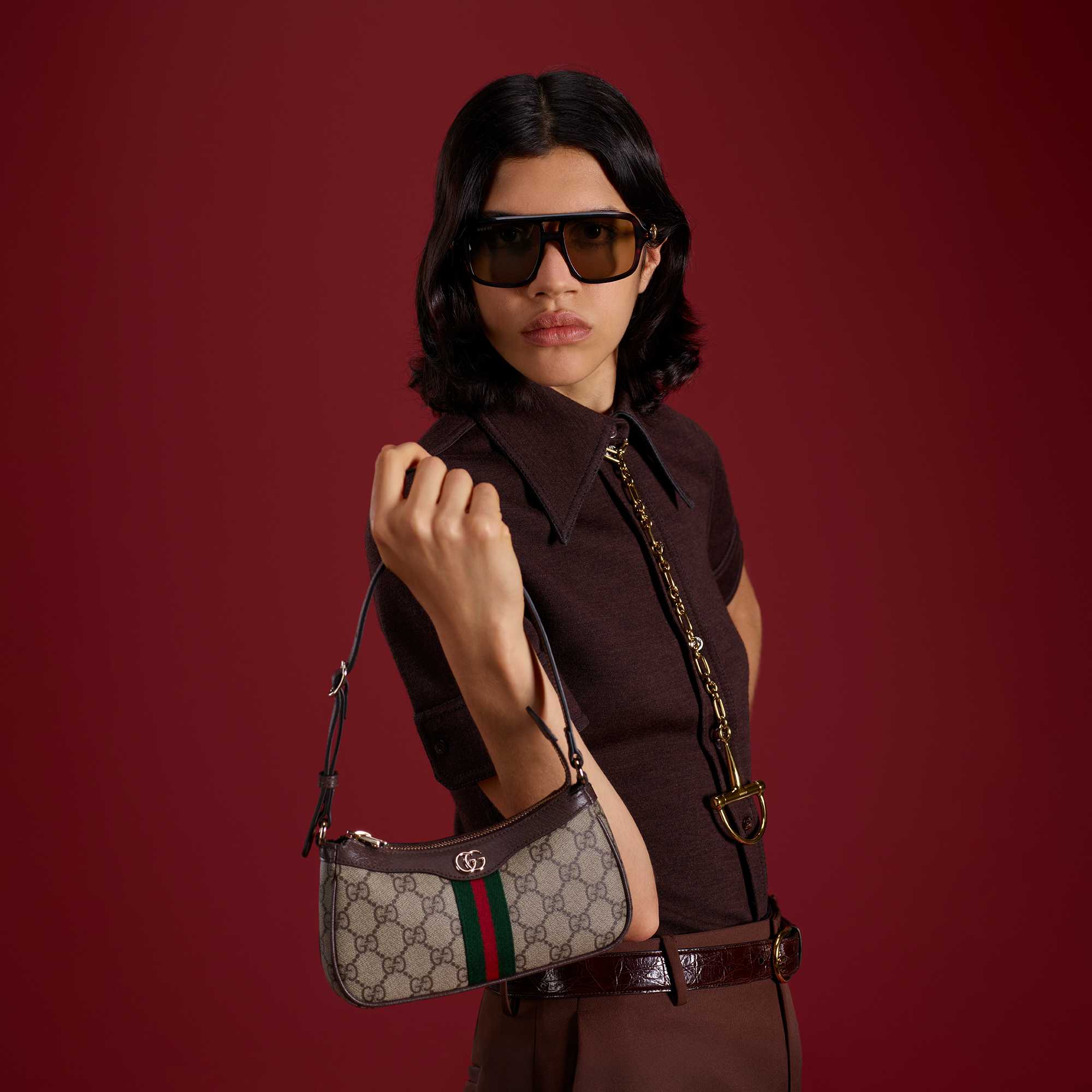 Blue Gucci sunglasses beach style