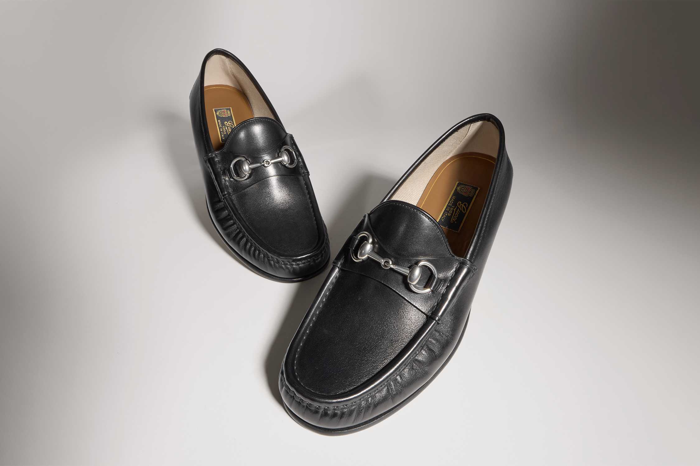 Black Gucci Horsebit leather loafers