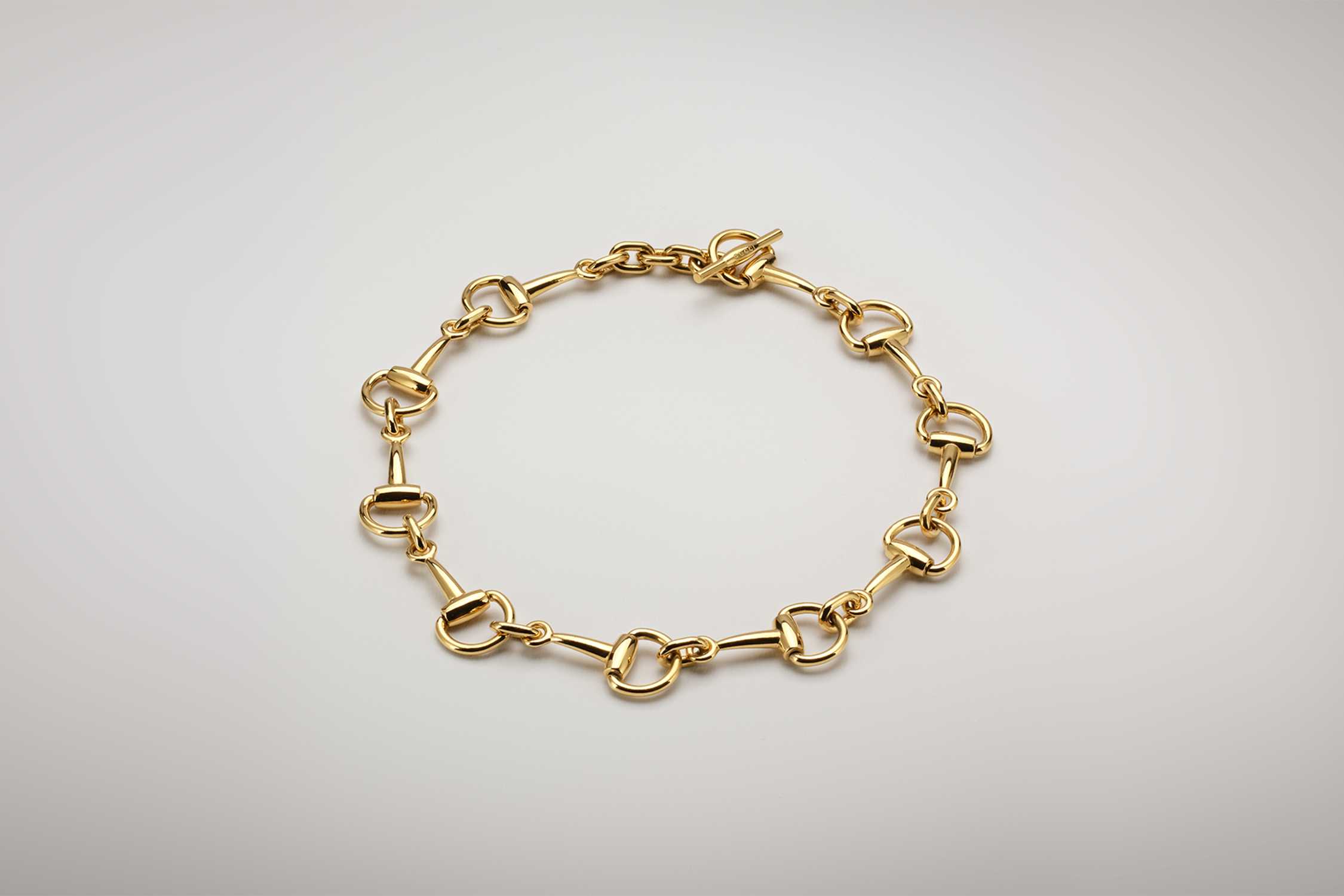 Gold Gucci horsebit chain necklace