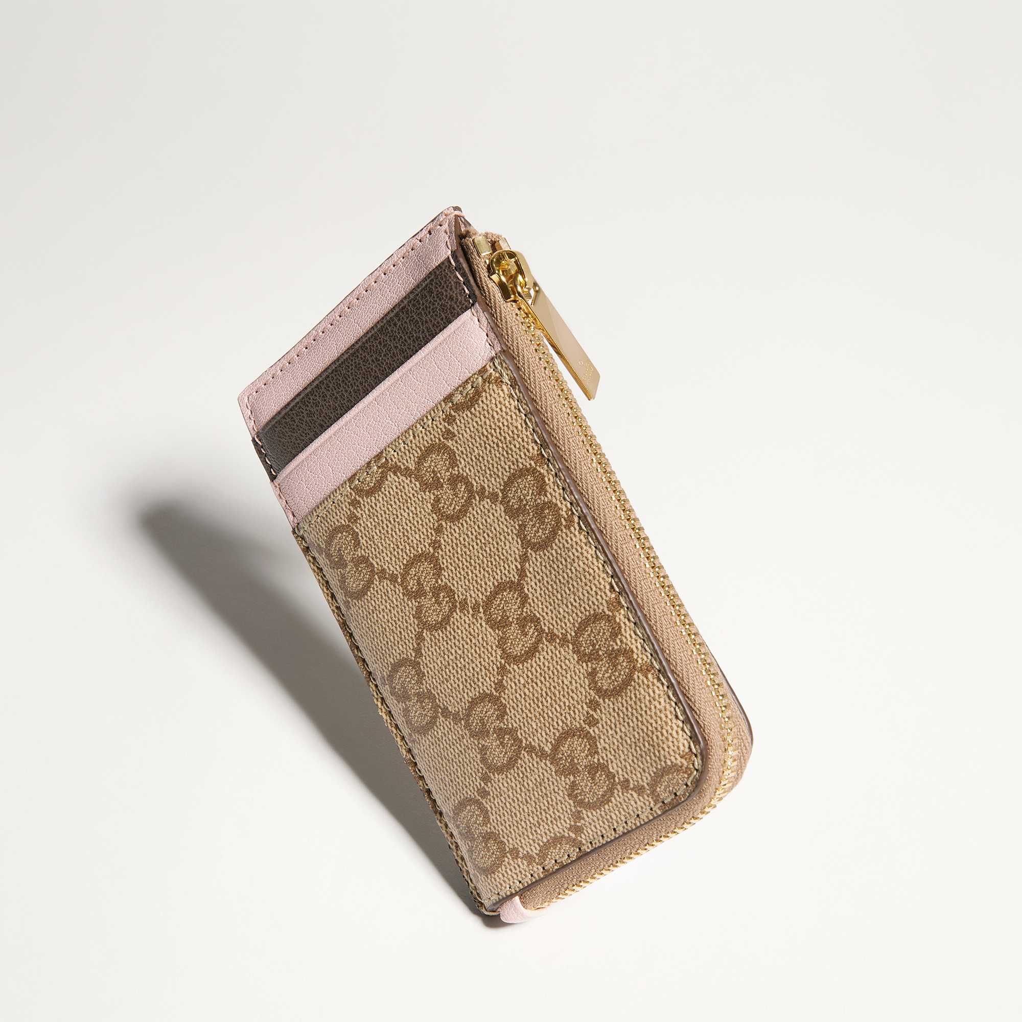 Black zip wallet white lily