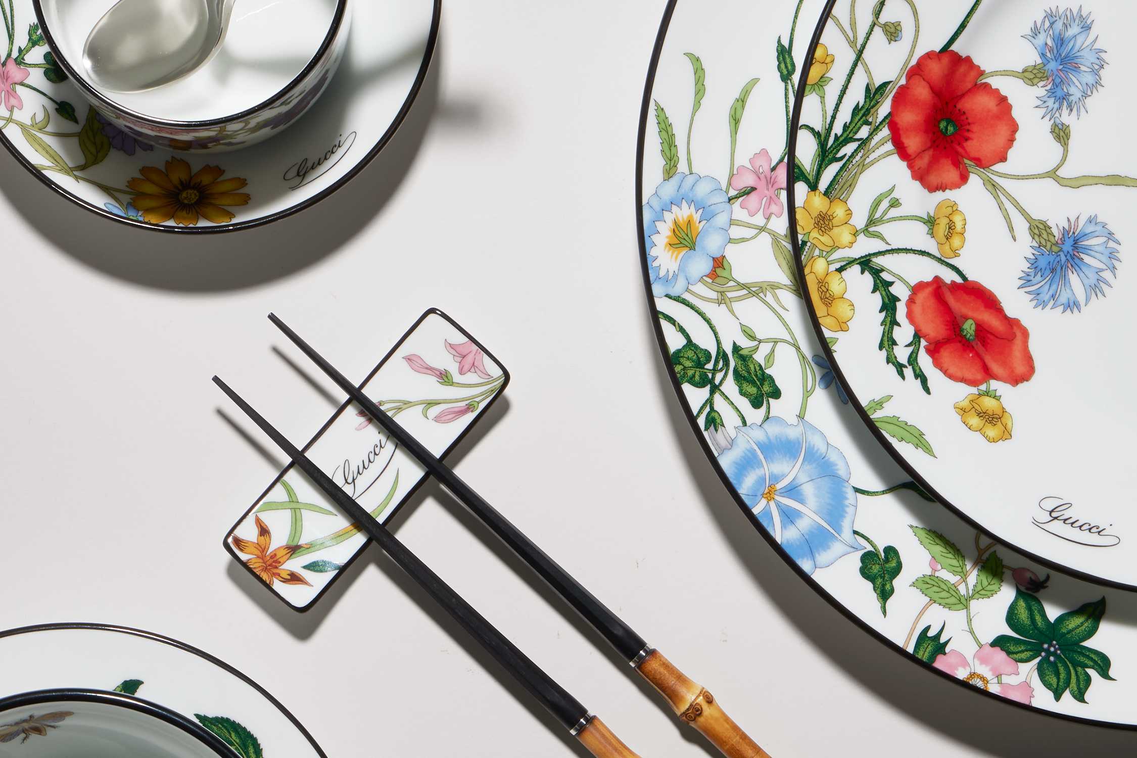 Gucci floral white porcelain tableware