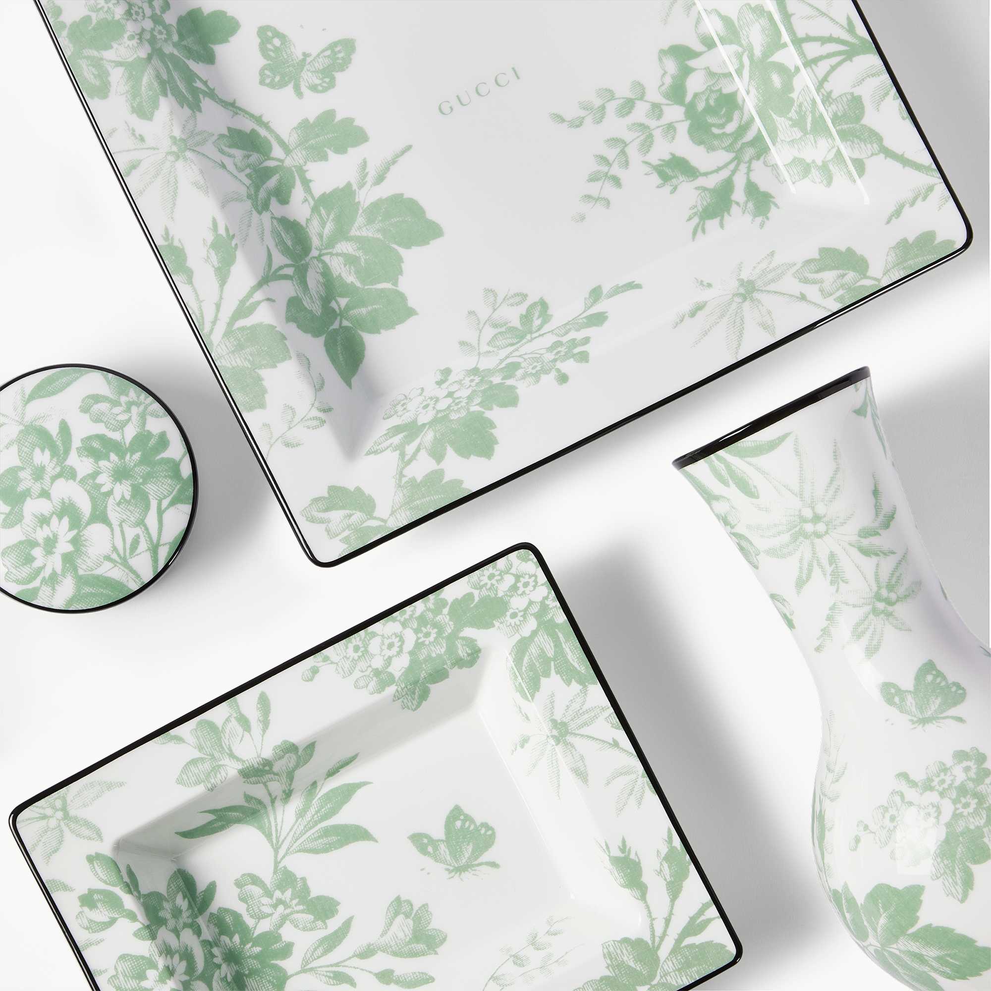 Gucci green floral tableware collection