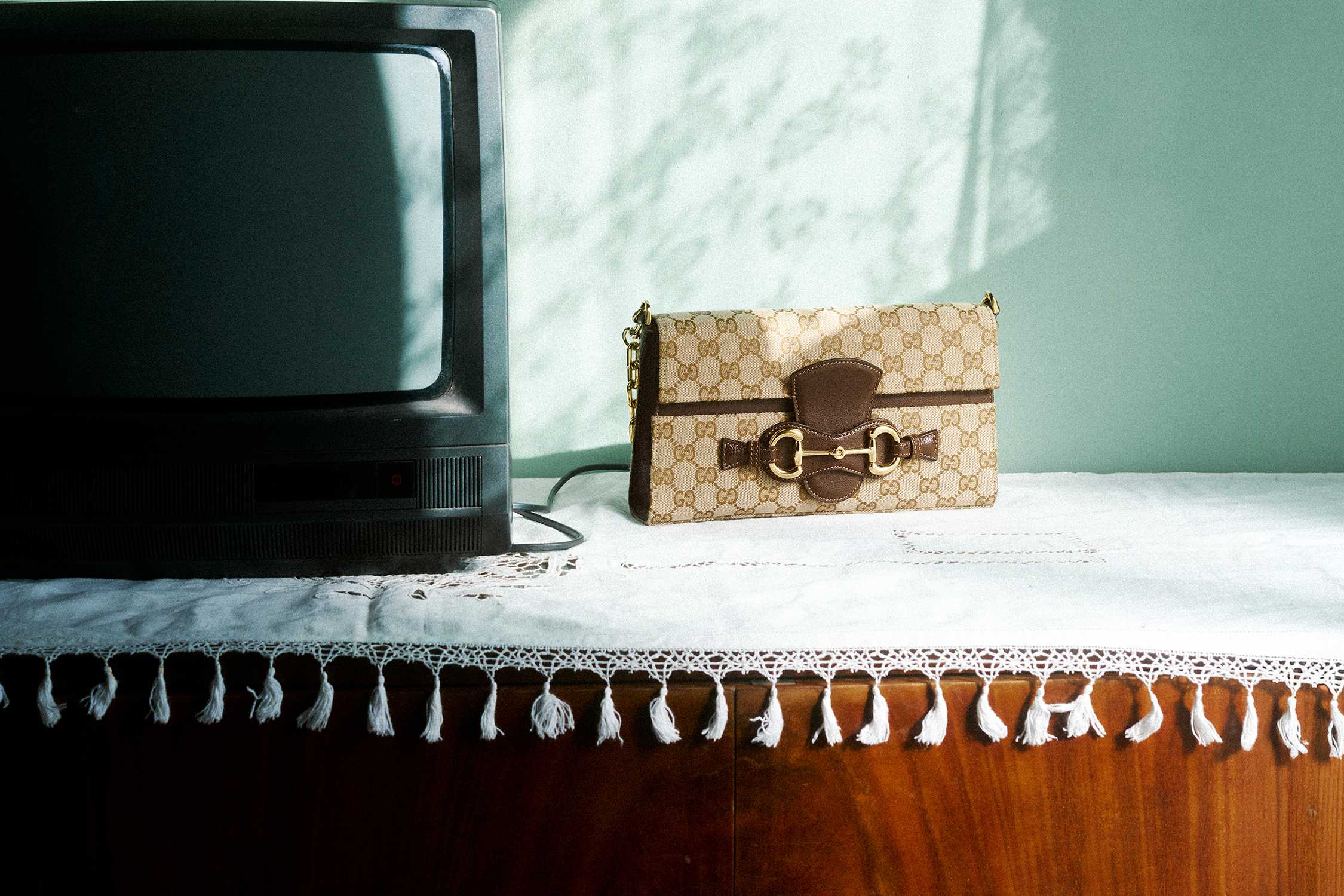 Beige brown Gucci monogram bag