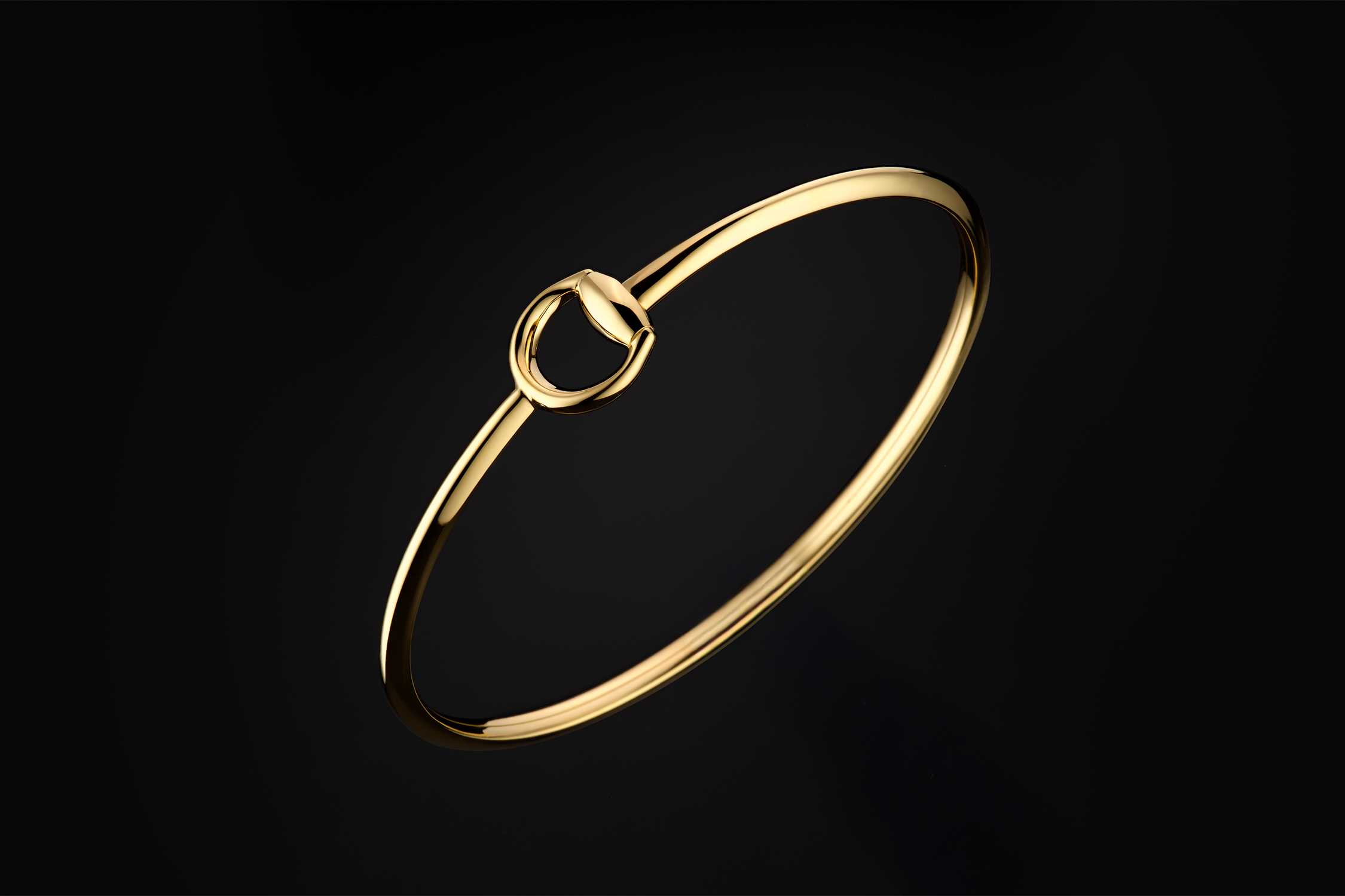 Gucci gold horsebit bangle bracelet