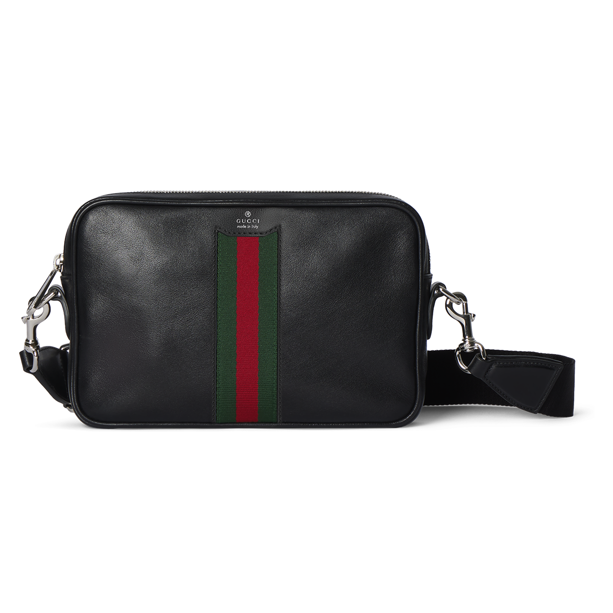 Black Gucci bag with stripe