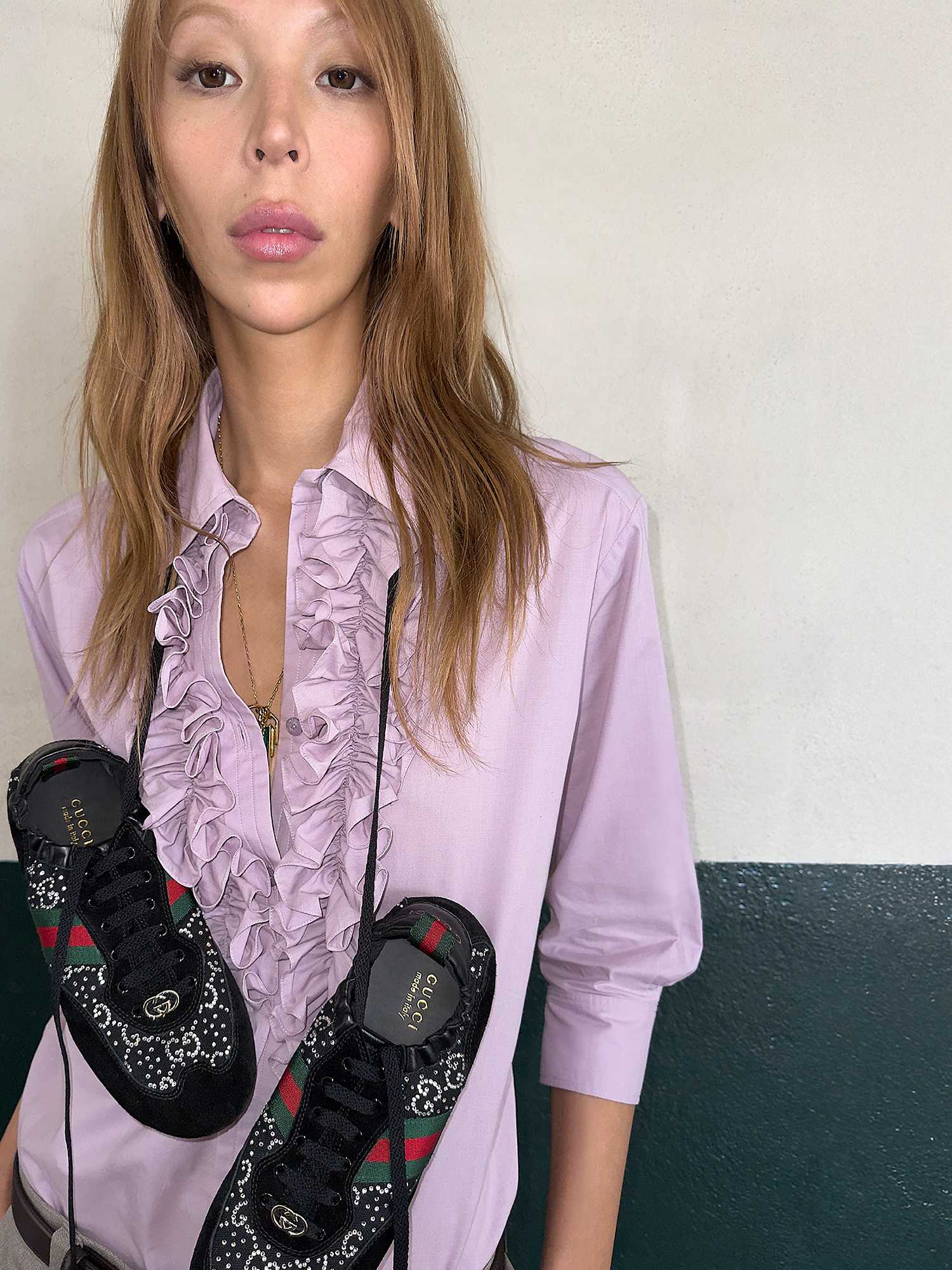 Black Gucci sneakers with sequins