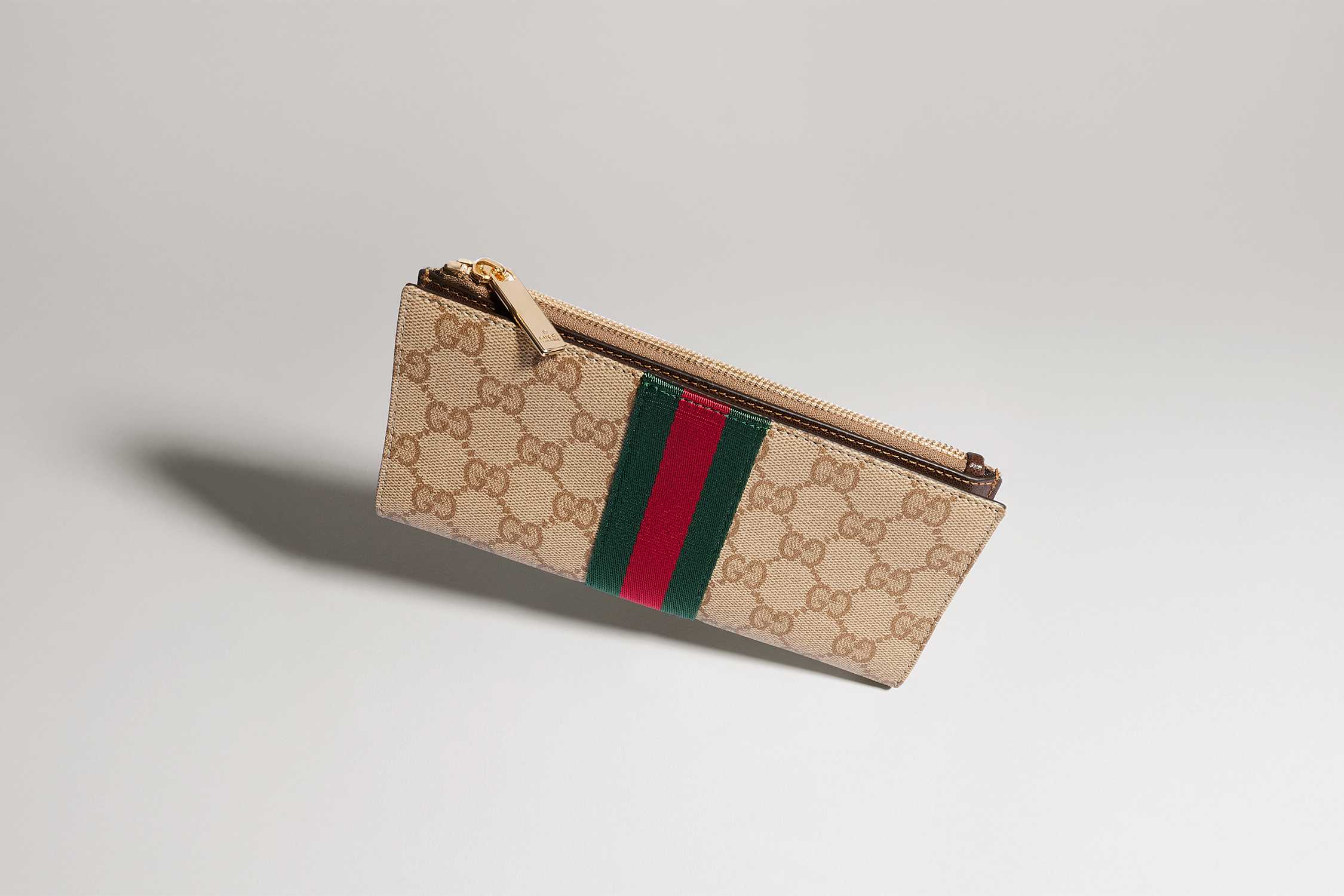 Beige GG canvas zip pouch