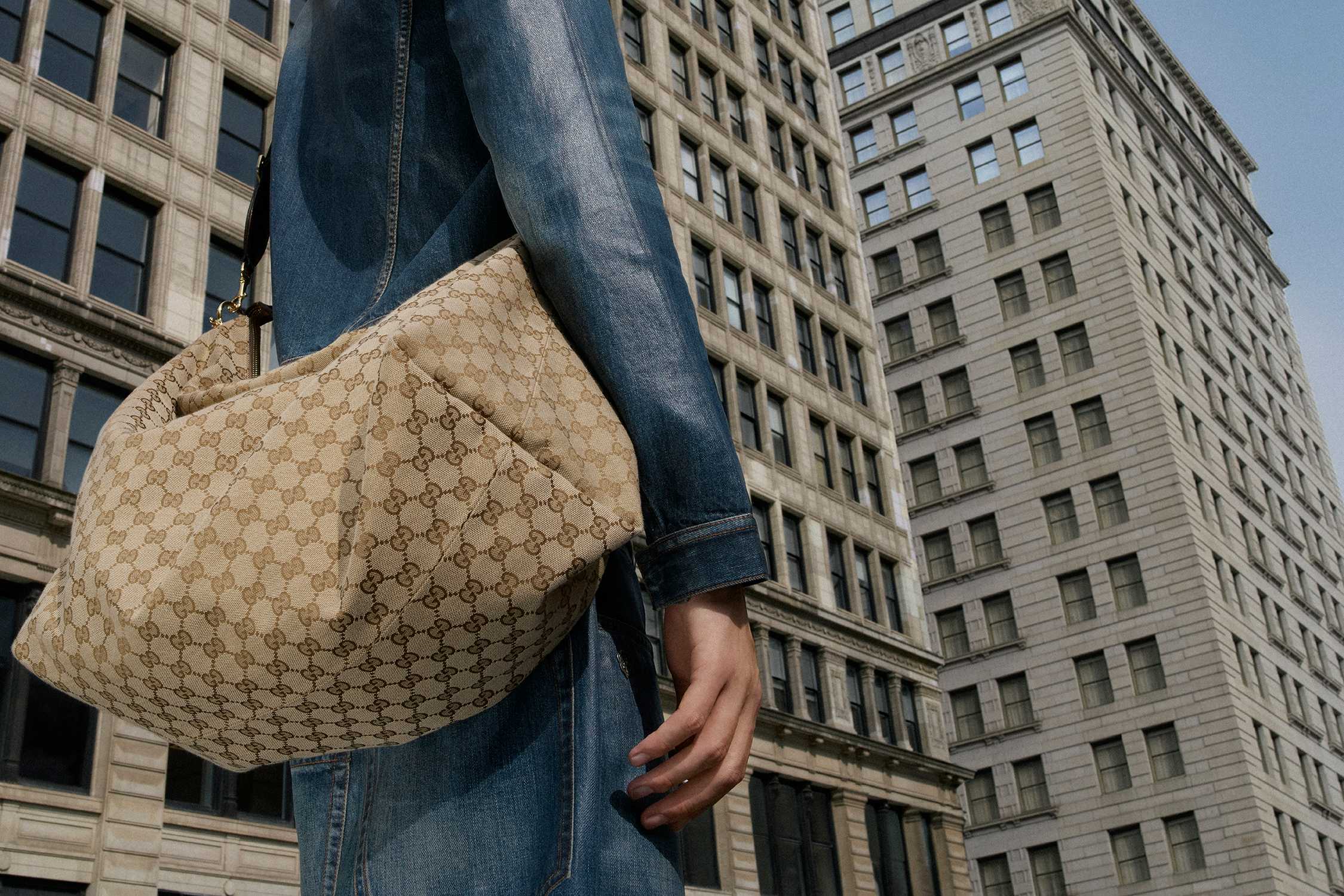 Beige GG canvas Gucci bag