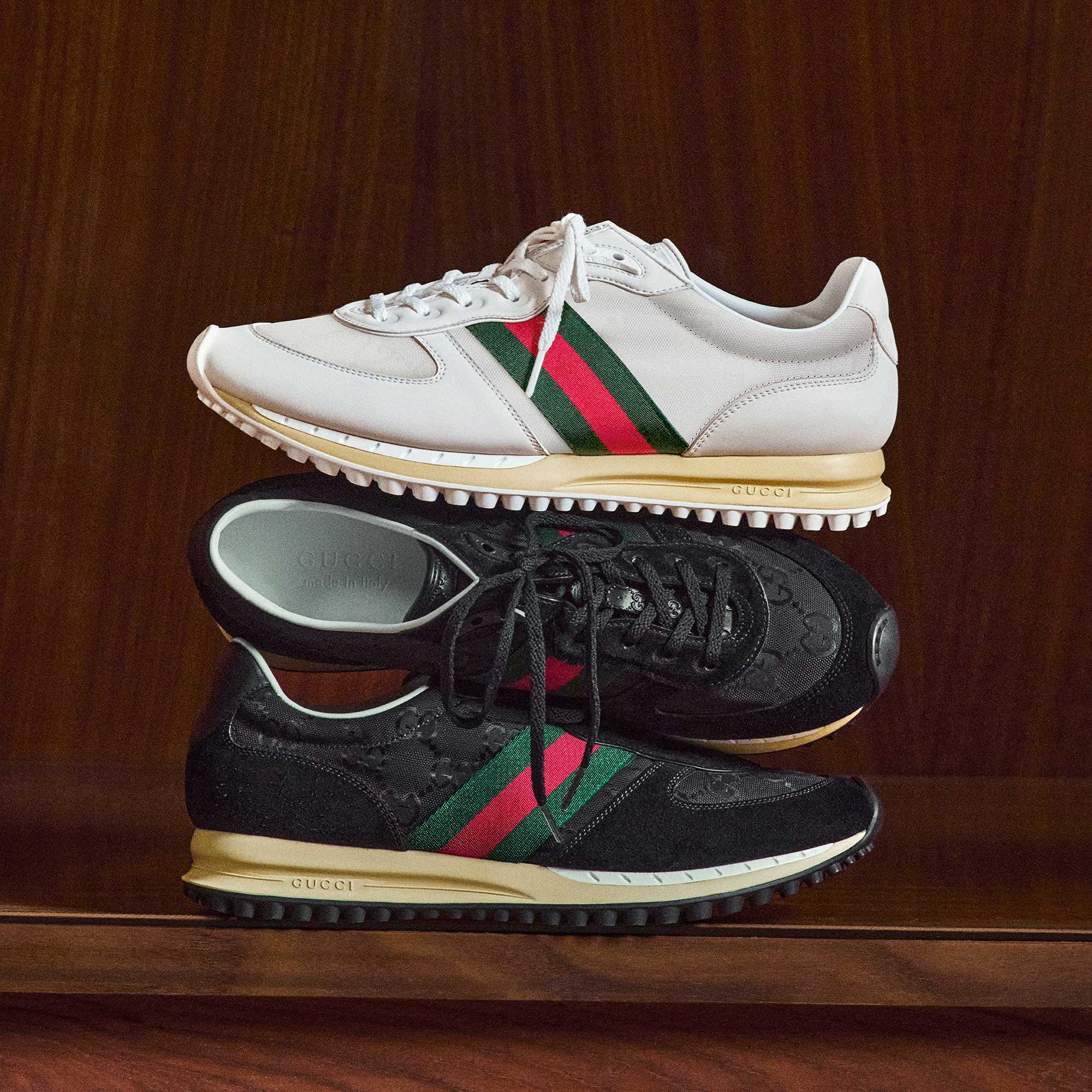 Gucci trainers in black and white