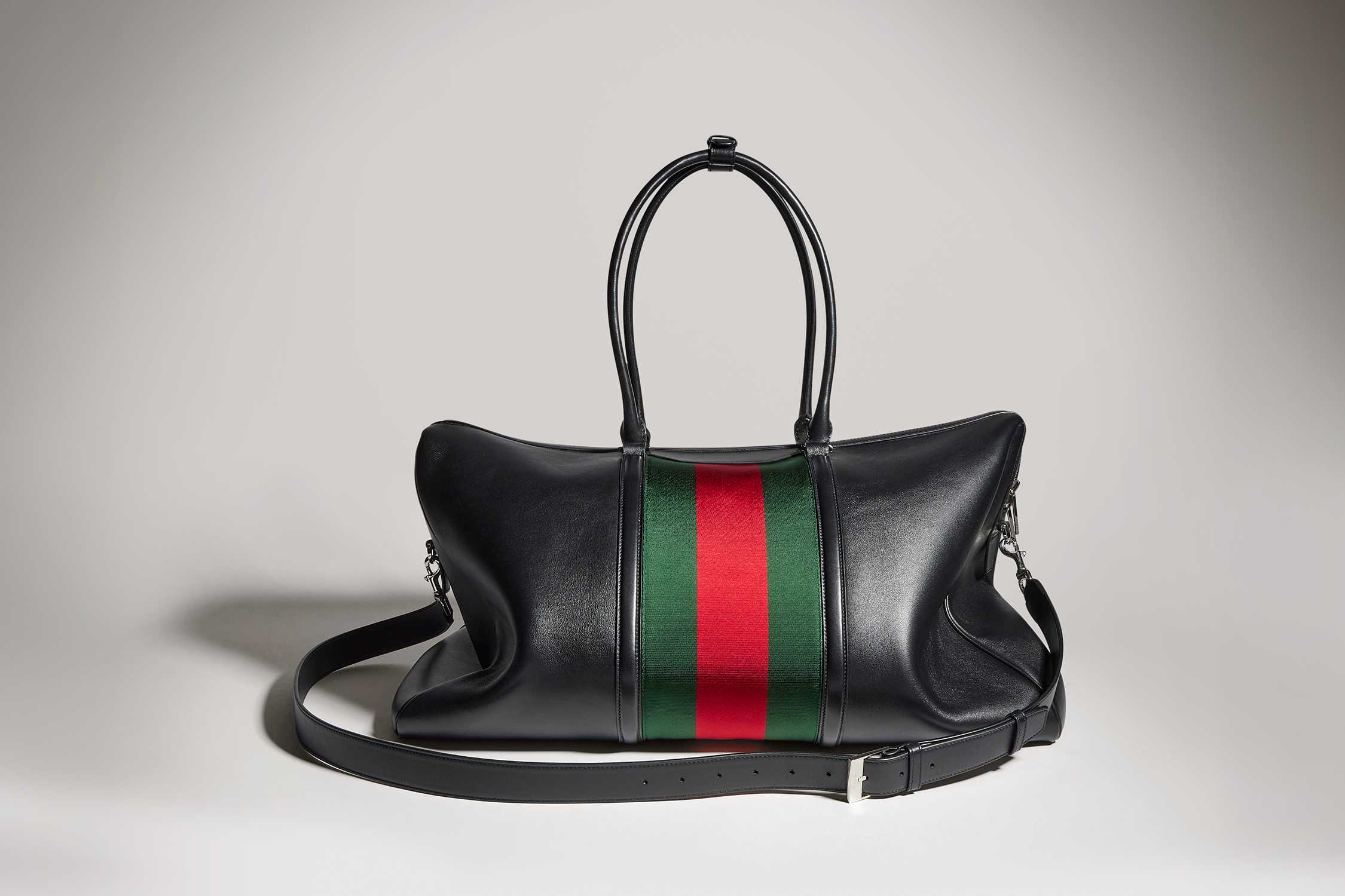 Black Gucci Web stripe duffle bag